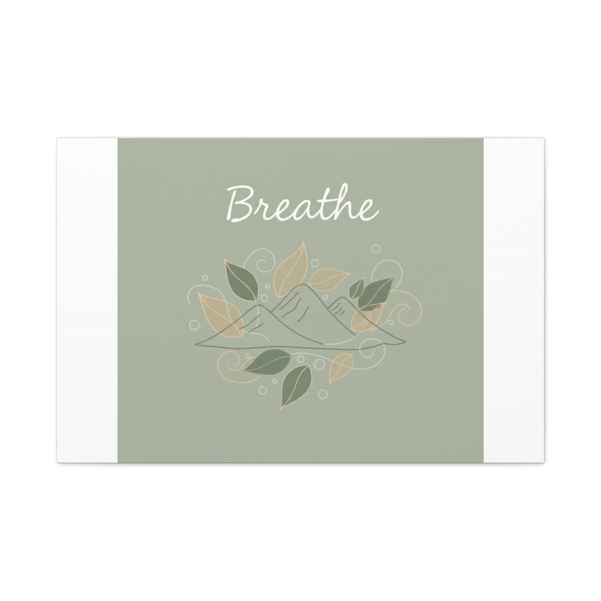 Breathe Mountain Line Canvas | Nature Symbols, Minimal Forest Wall Art