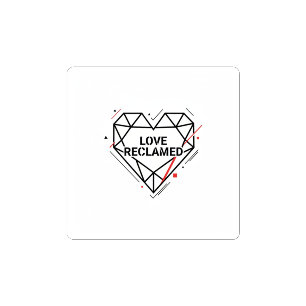 Love Reclaimed Geometric Heart Sticker | Minimalist Punk Heart, Modern Heart Design