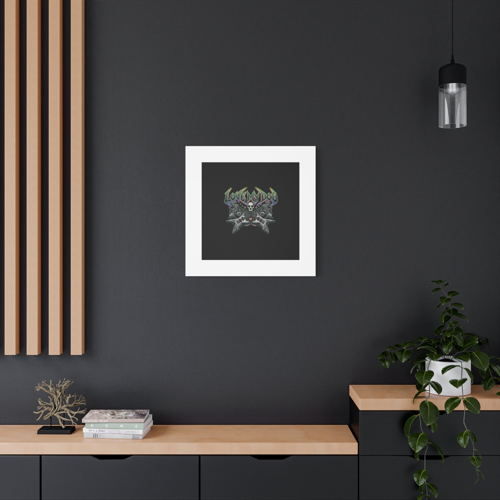 Love My Dog metal font Canvas | gothic wellness quote, edgy self-care merch