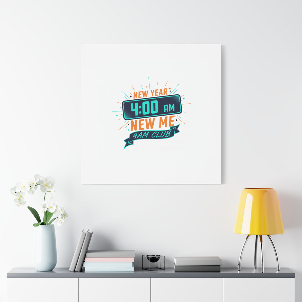 4AM Club New Year Graphic Canvas | Holiday Party Novelty, Festive New Year Decor