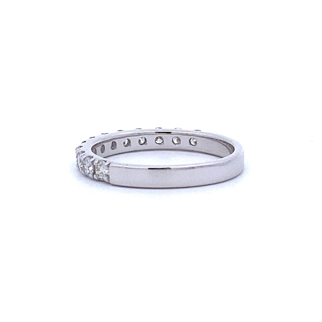 Natural .75ct Diamond Wedding Band Ring 14KT White Gold