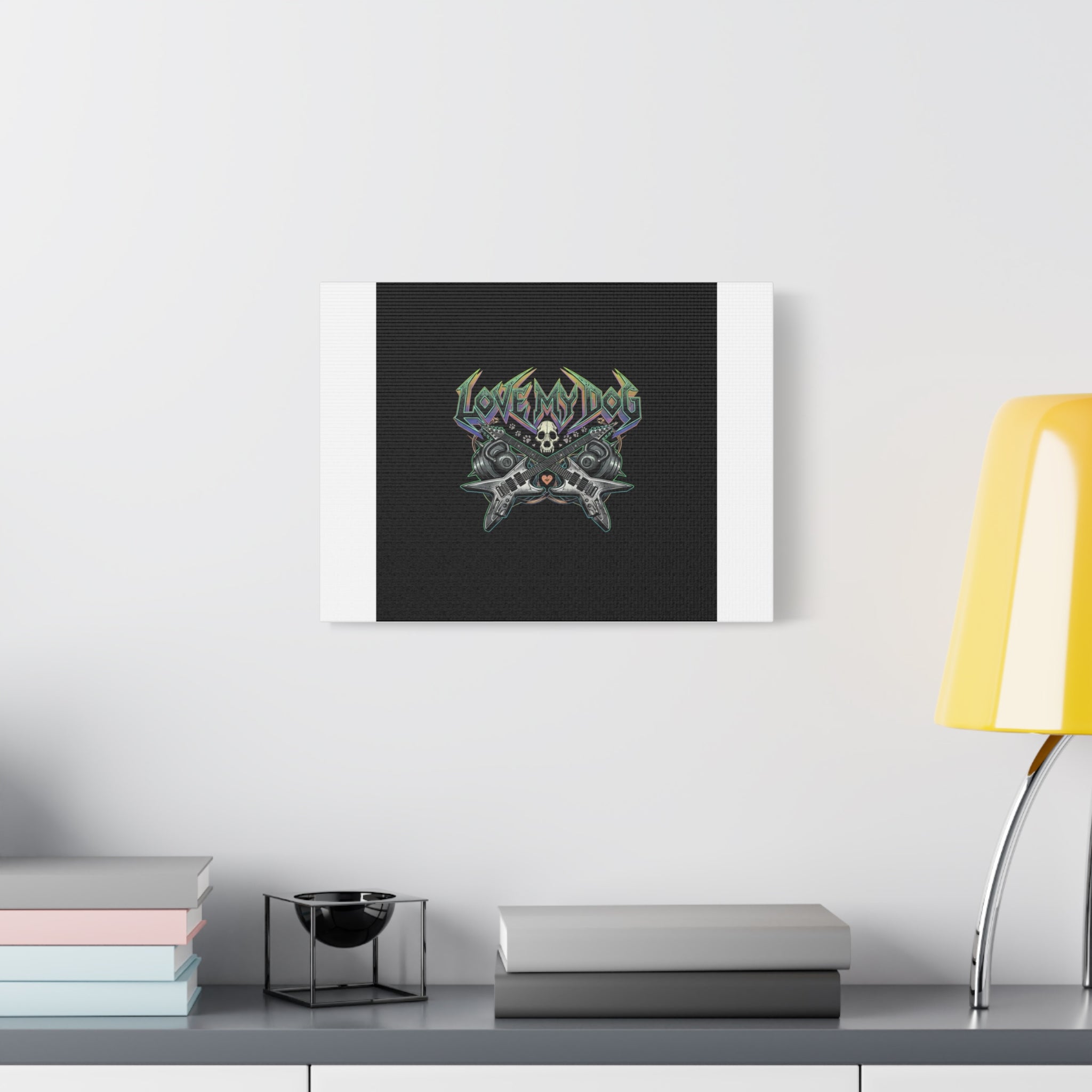 Love My Dog metal font Canvas | gothic wellness quote, edgy self-care merch