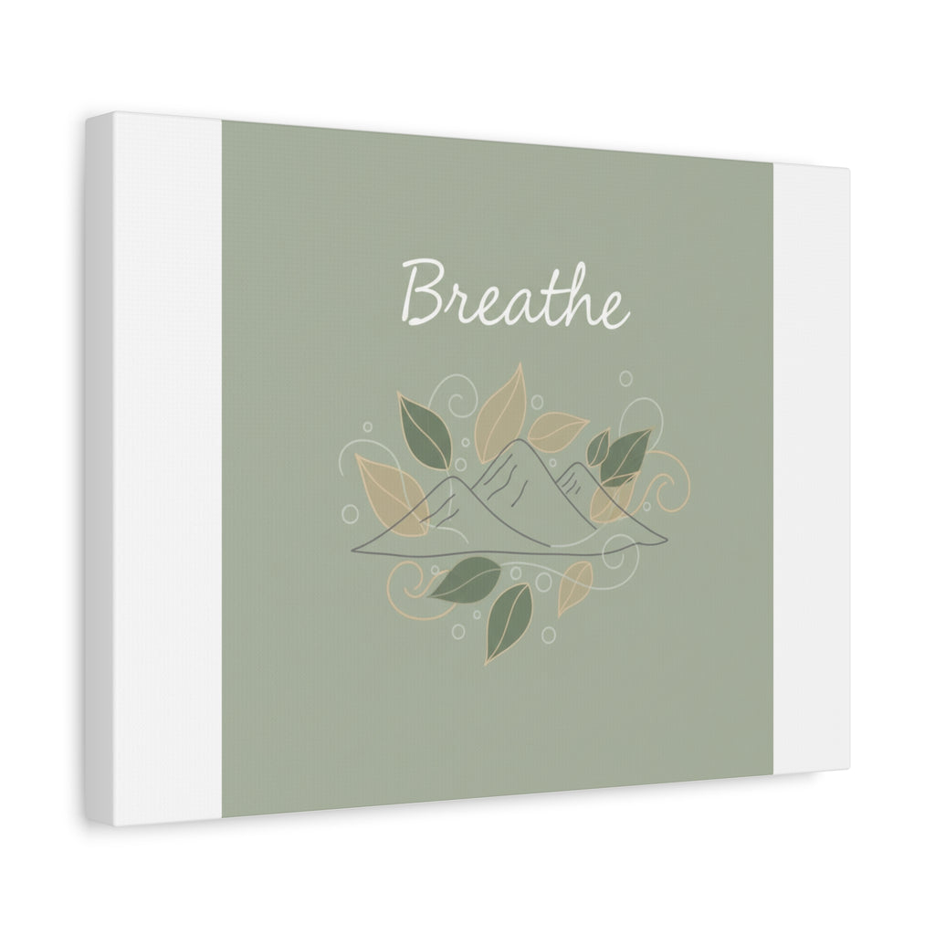 Breathe Mountain Line Canvas | Nature Symbols, Minimal Forest Wall Art