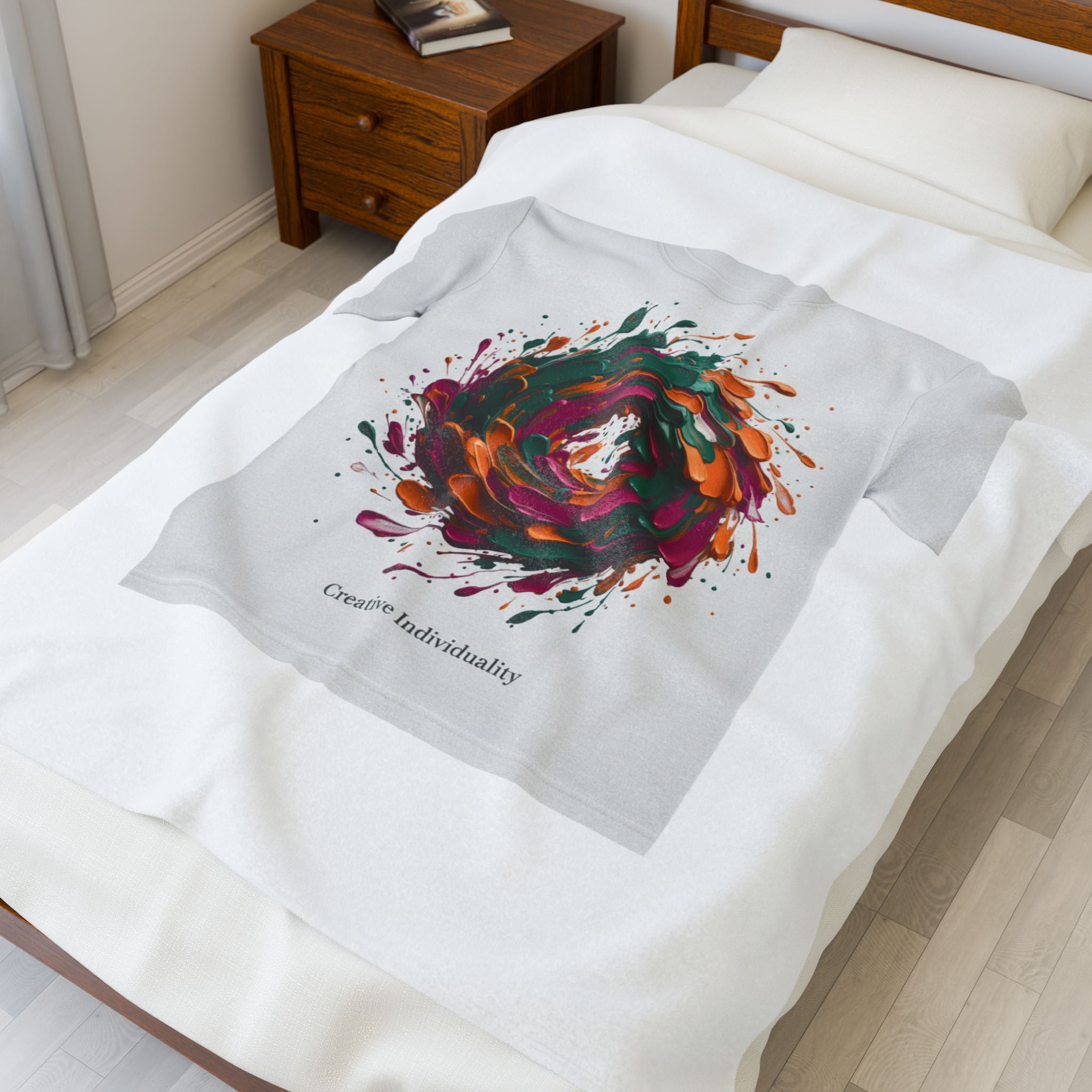 Painterly Abstract Floral Swirl Blanket | Artsy Brushstroke AOP