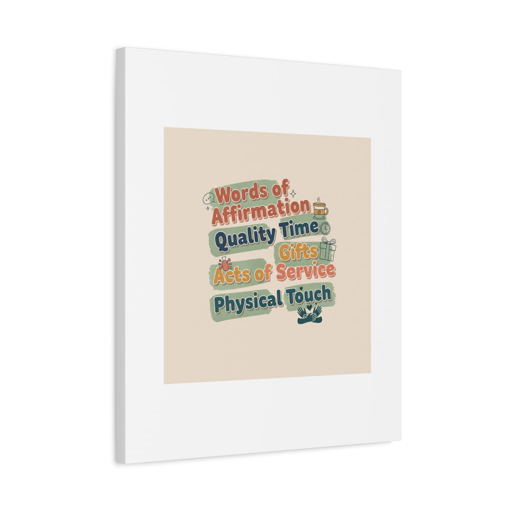 Love Languages List Matte Canvas Wall Art | love language meme, relationship humor