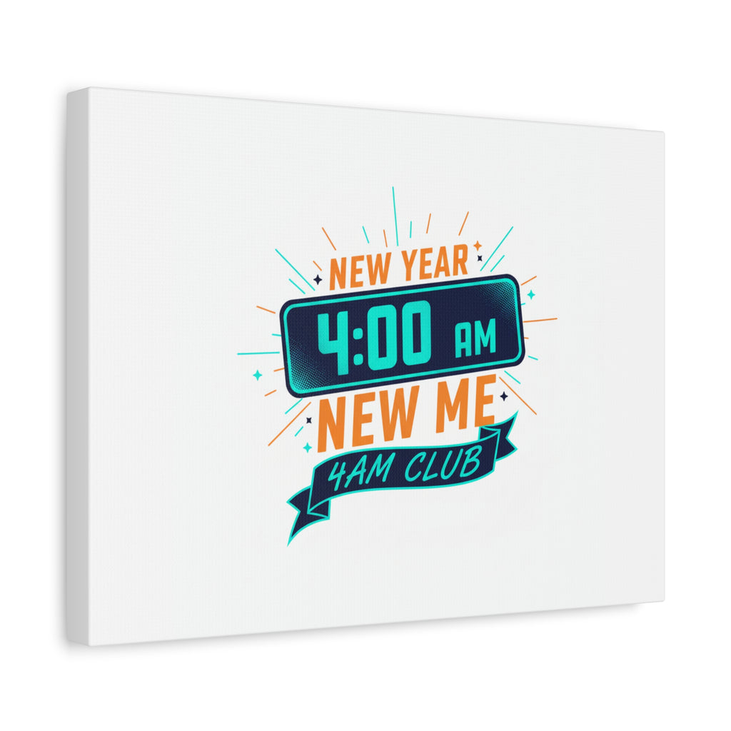 4AM Club New Year Graphic Canvas | Holiday Party Novelty, Festive New Year Decor
