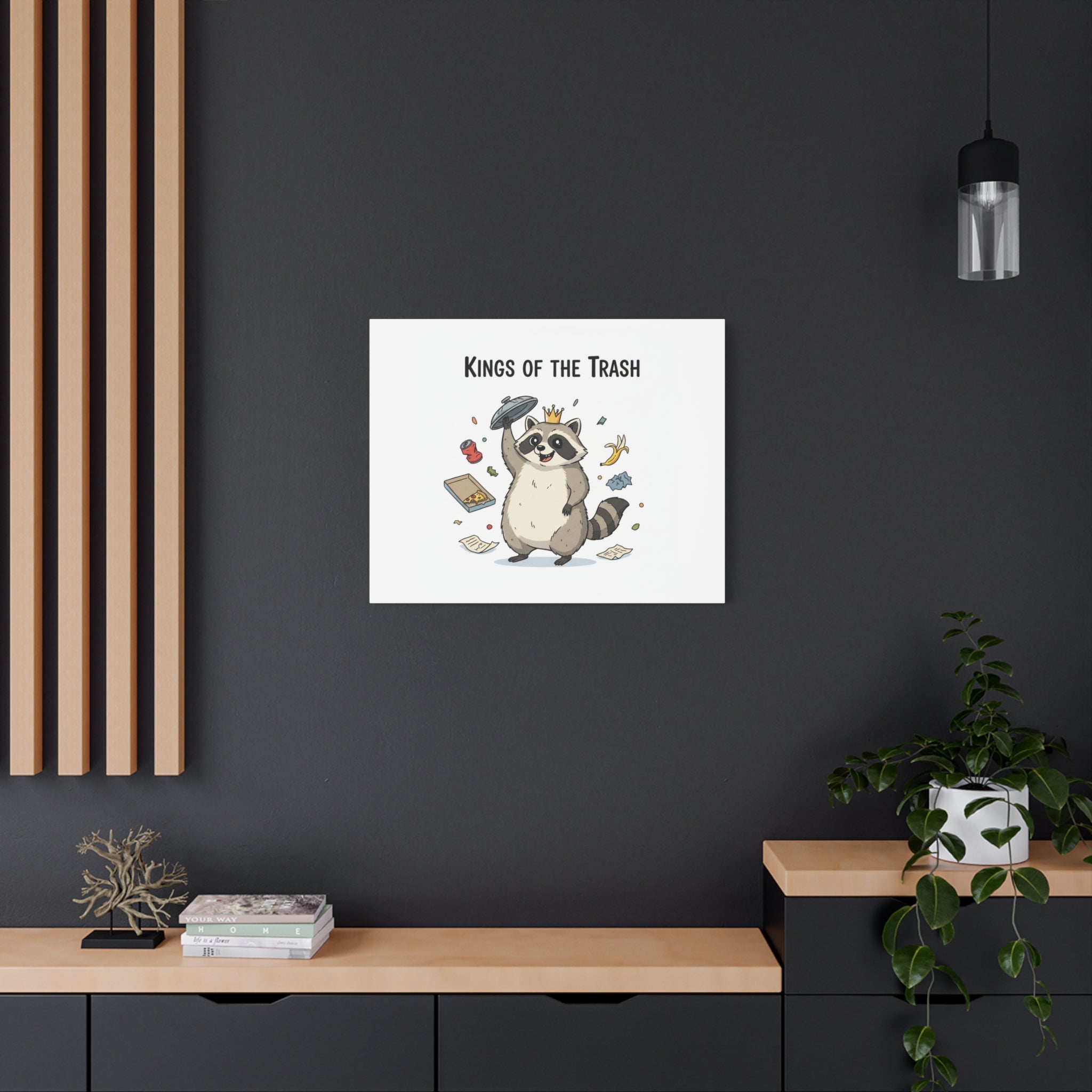 Kings of the Trash Canvas, Raccoon Doodle | Trash Panda, Goofy Critter Art