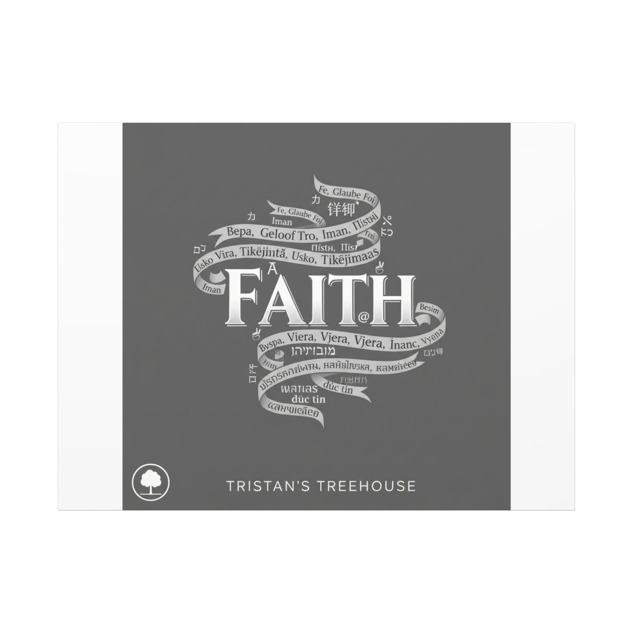 handwritten faith ribbon Canvas | sketch aesthetic, doodle design