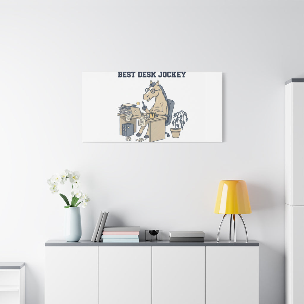 Best Desk Jockey Canvas, Workhorse Office Art | Corporate Burnout Parody