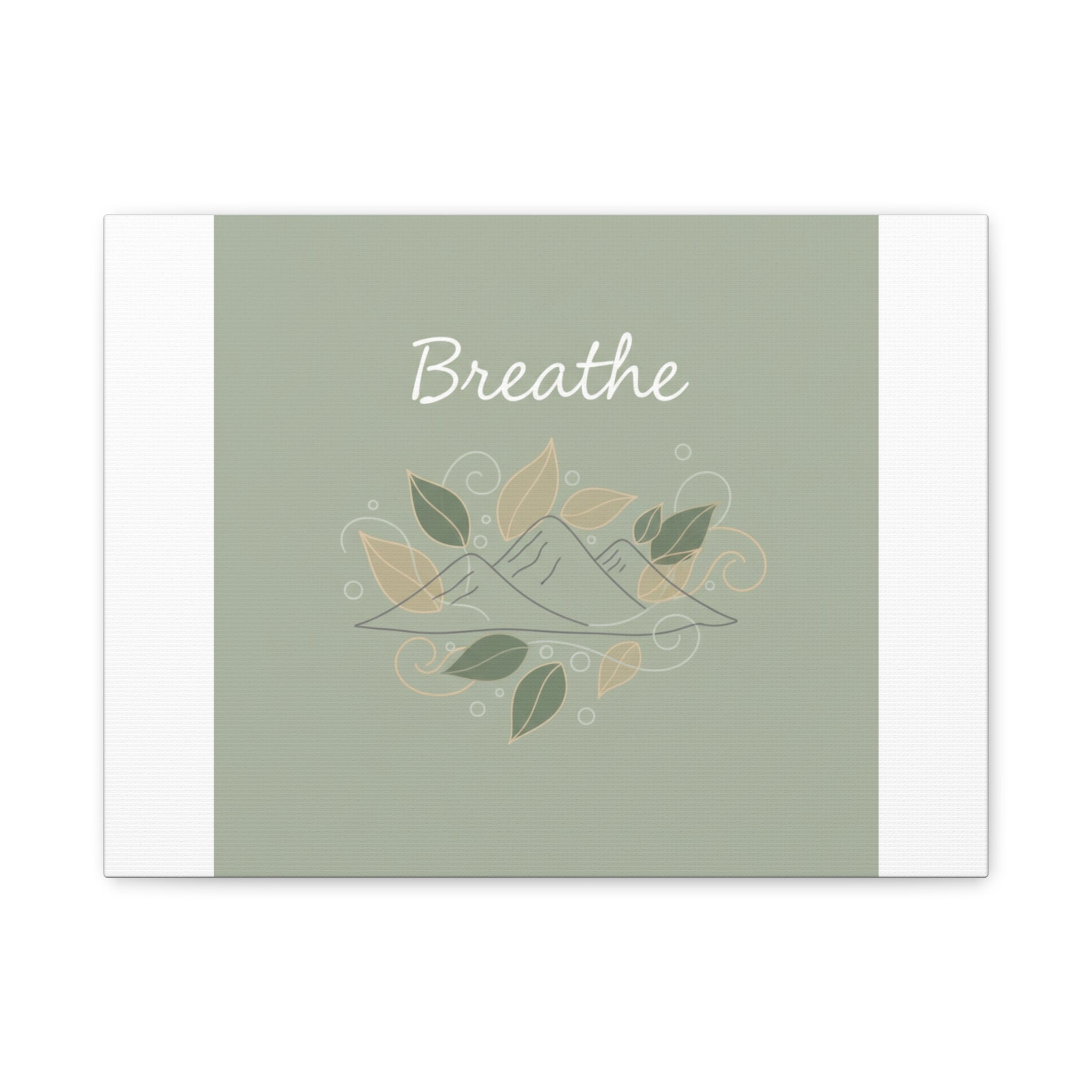 Breathe Mountain Line Canvas | Nature Symbols, Minimal Forest Wall Art