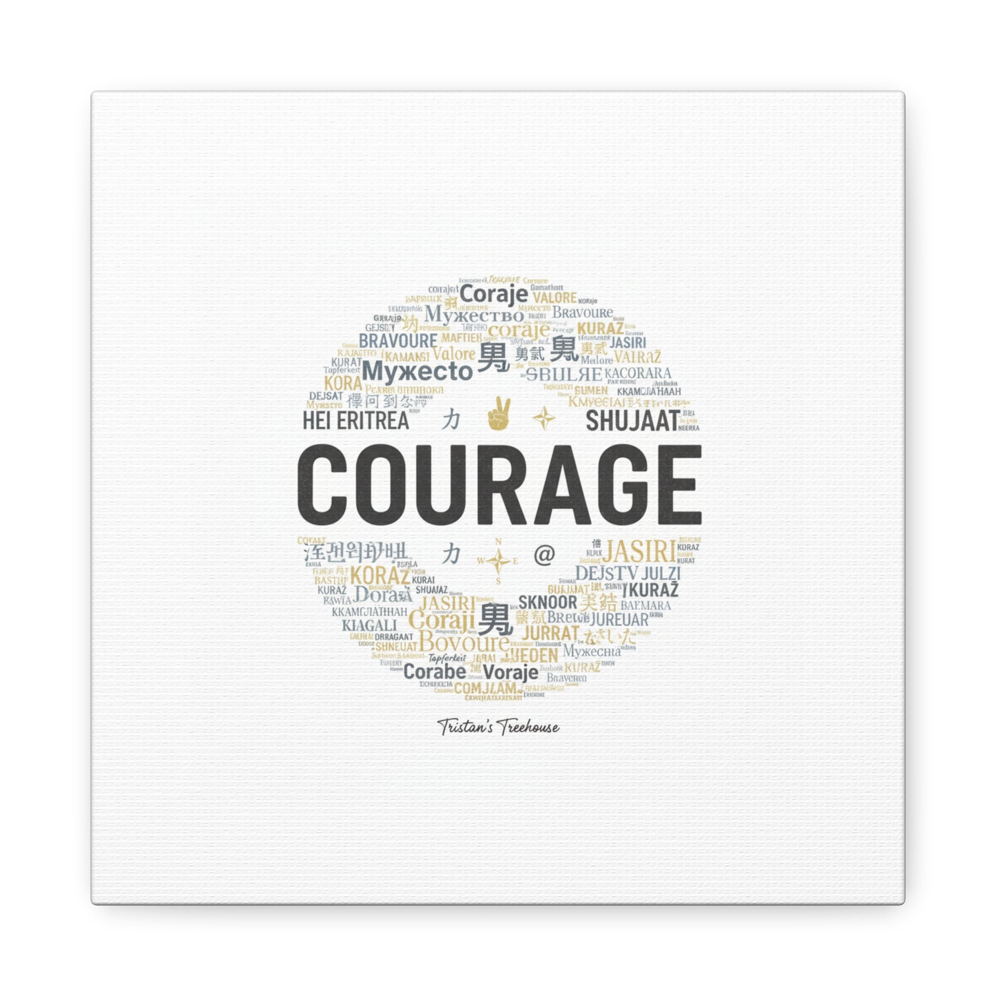 Courage Word Cloud Canvas | Fresh-Start Minimalism art print