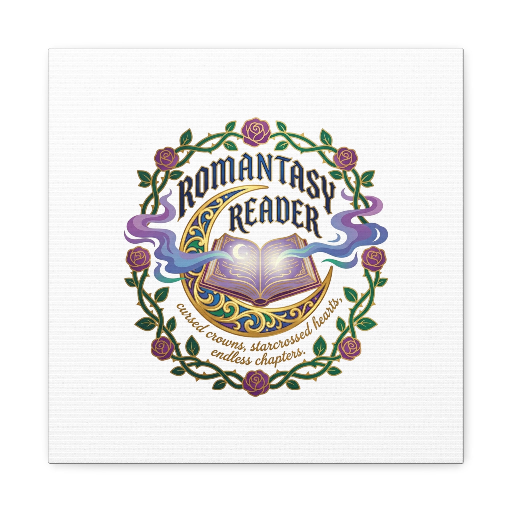 Romantasy Reader Canvas Print | enchanted bookish celestial gothic