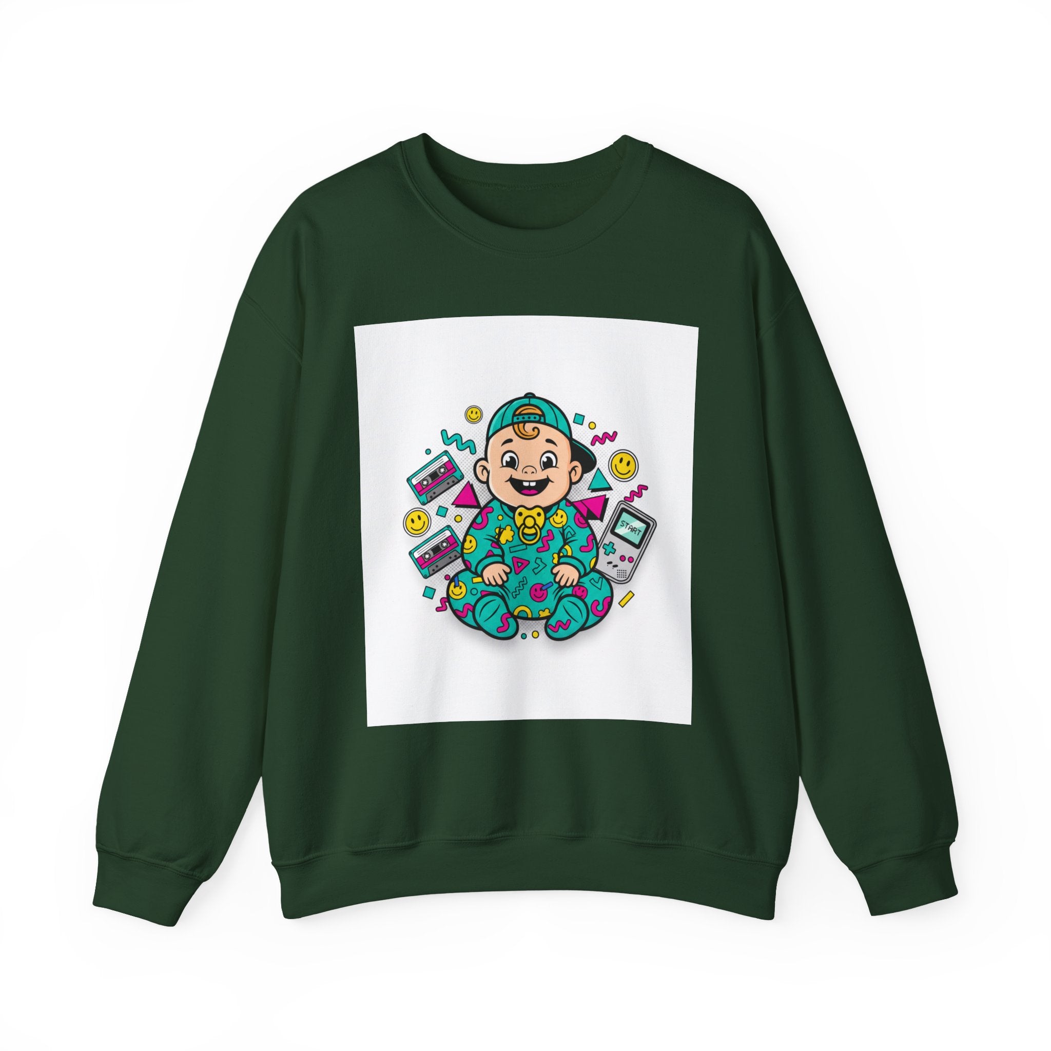 Retro Gamer Baby Crewneck Sweatshirt — Cute Arcade Controller Design
