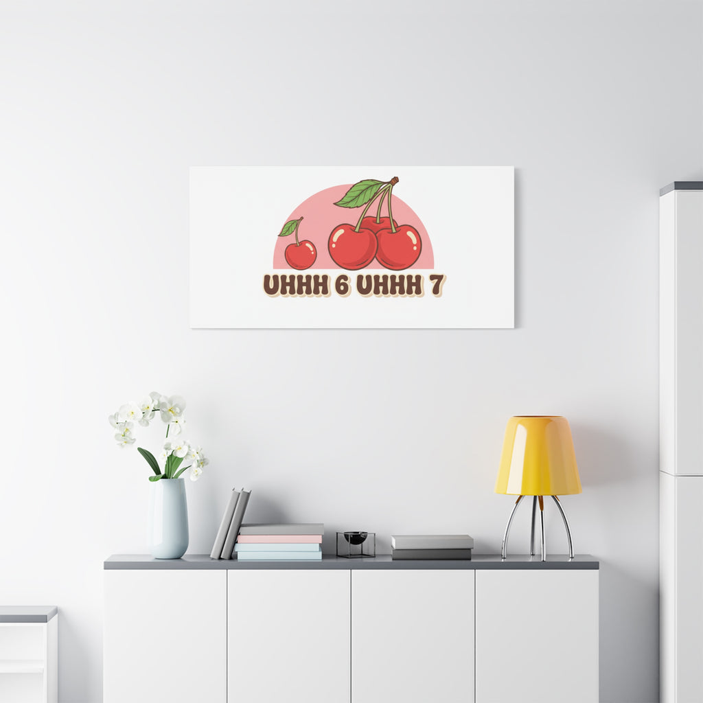 Six Severn Cherry Retro Graphic Canvas | kawaii fruit print, vintage cherry design