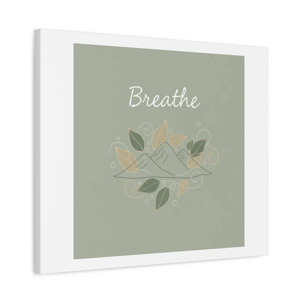 Breathe Mountain Line Canvas | Nature Symbols, Minimal Forest Wall Art