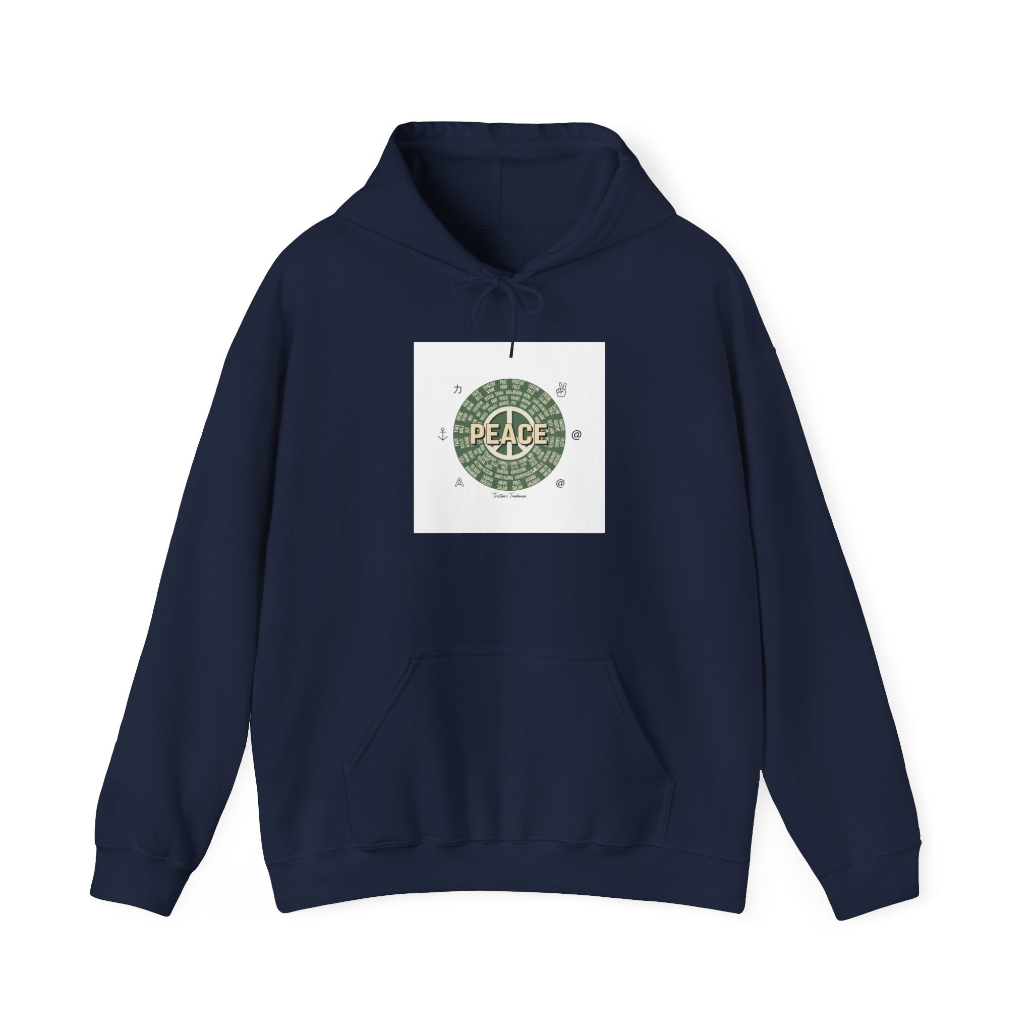 Handwritten Peace Doodle Hoodie | sketch aesthetic, hand drawn message