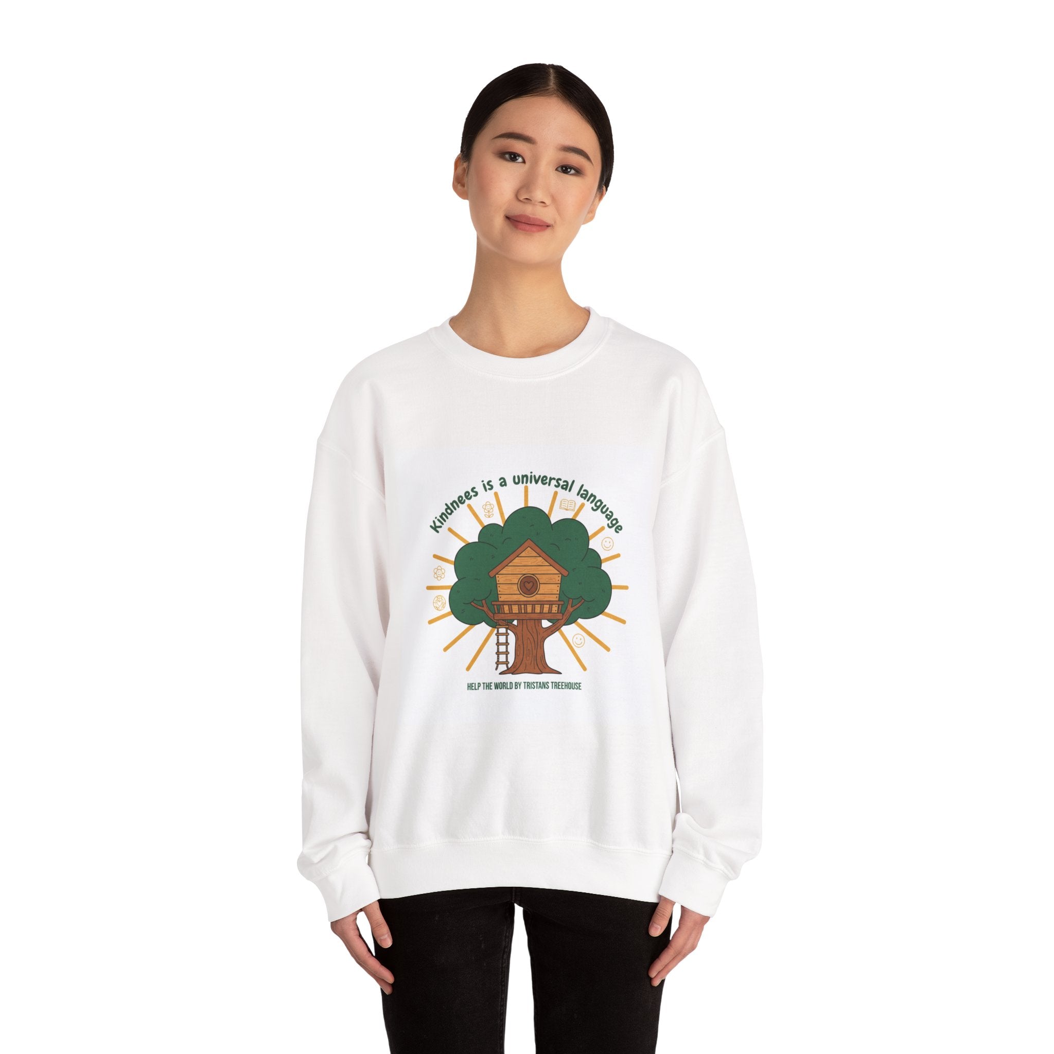 Kindness Treehouse Sweatshirt | eco humor, sustainable living