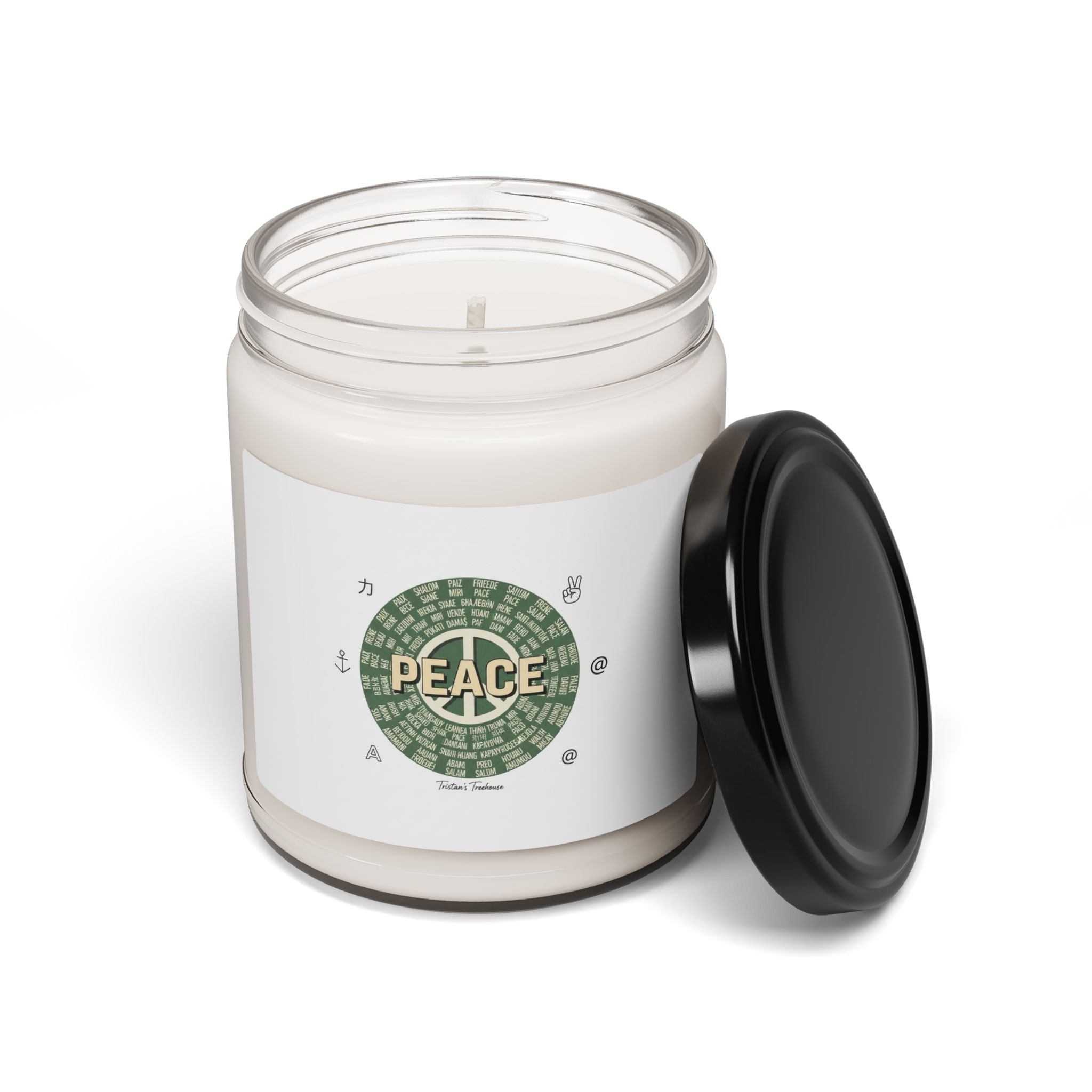 Handwritten Peace Doodle Candle | Soy Candle, 9oz