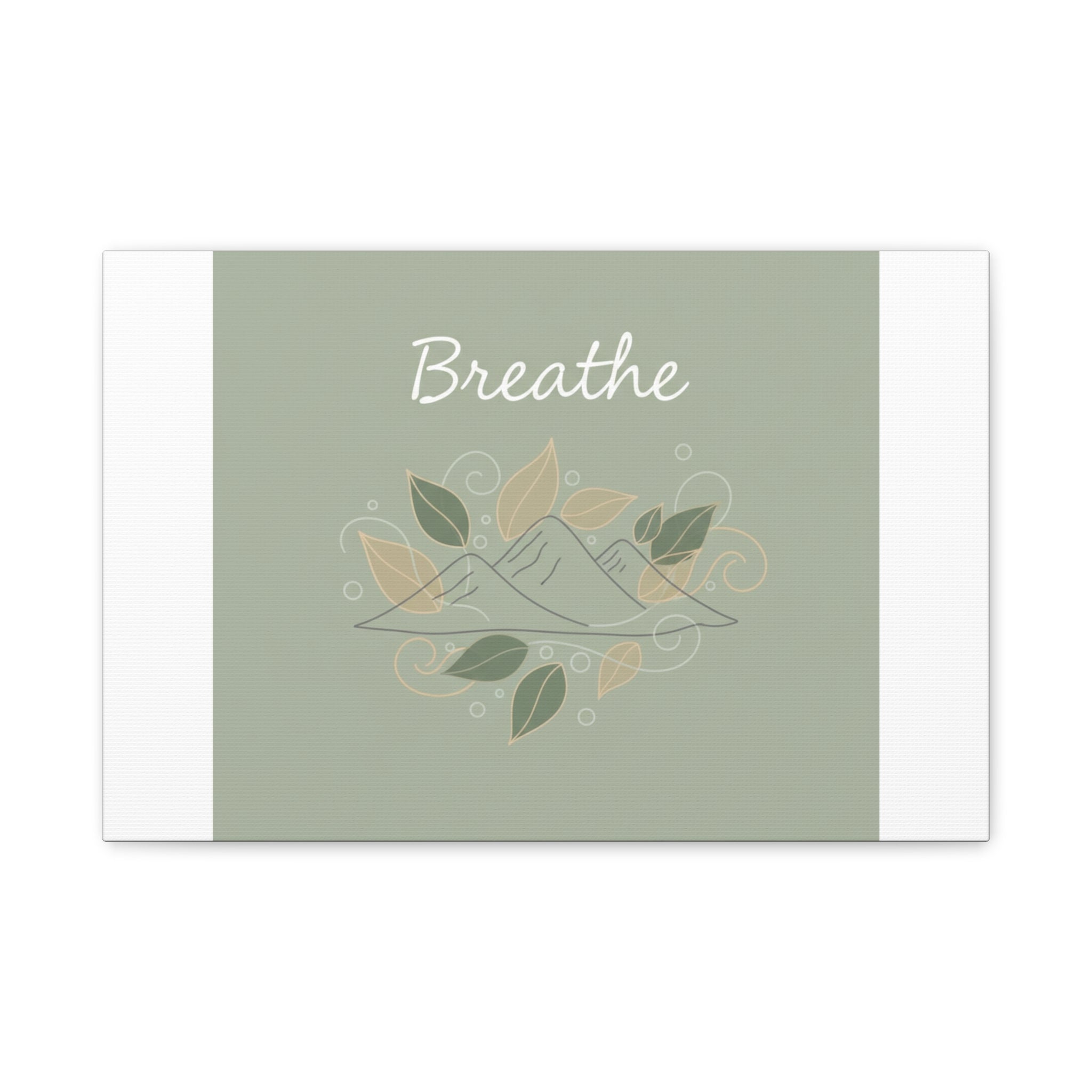 Breathe Mountain Line Canvas | Nature Symbols, Minimal Forest Wall Art
