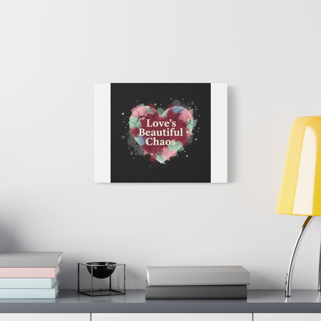 Love's Beautiful Chaos Canvas Print | Soft Grunge Hearts, Distressed Heart Art