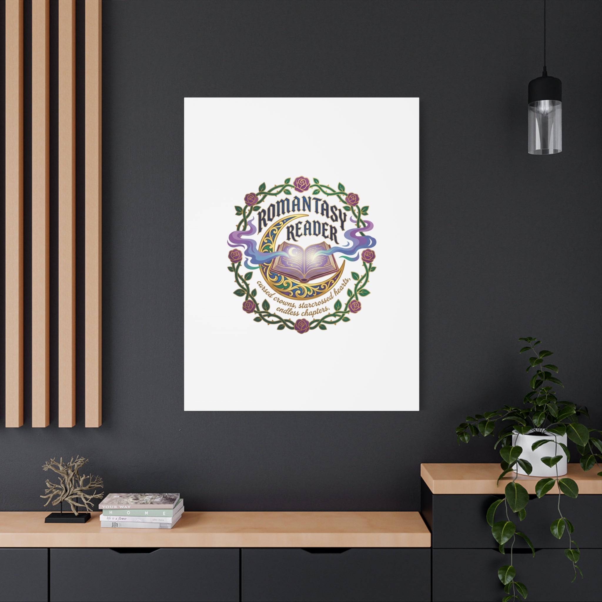 Romantasy Reader Canvas Print | enchanted bookish celestial gothic