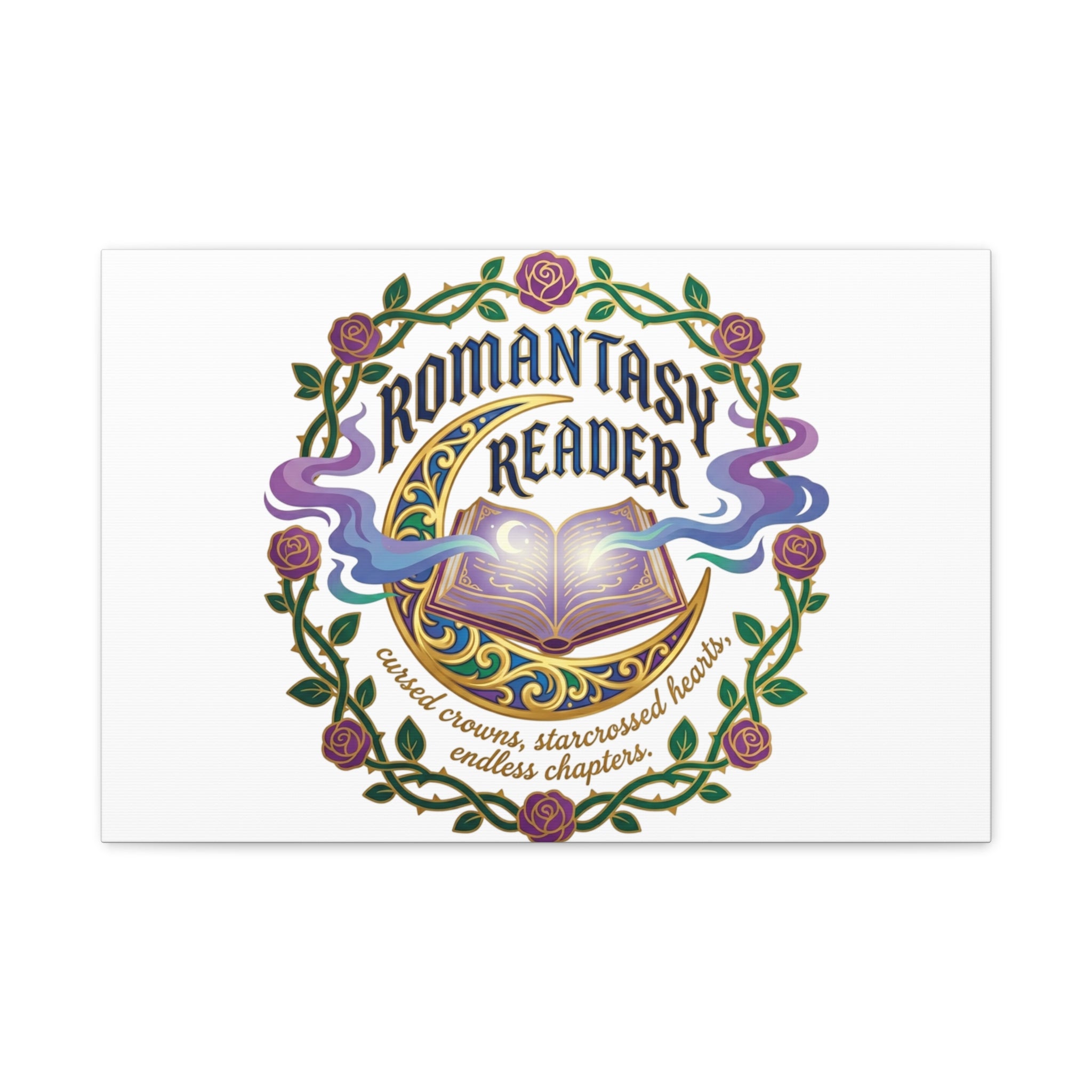 Romantasy Reader Canvas Print | enchanted bookish celestial gothic