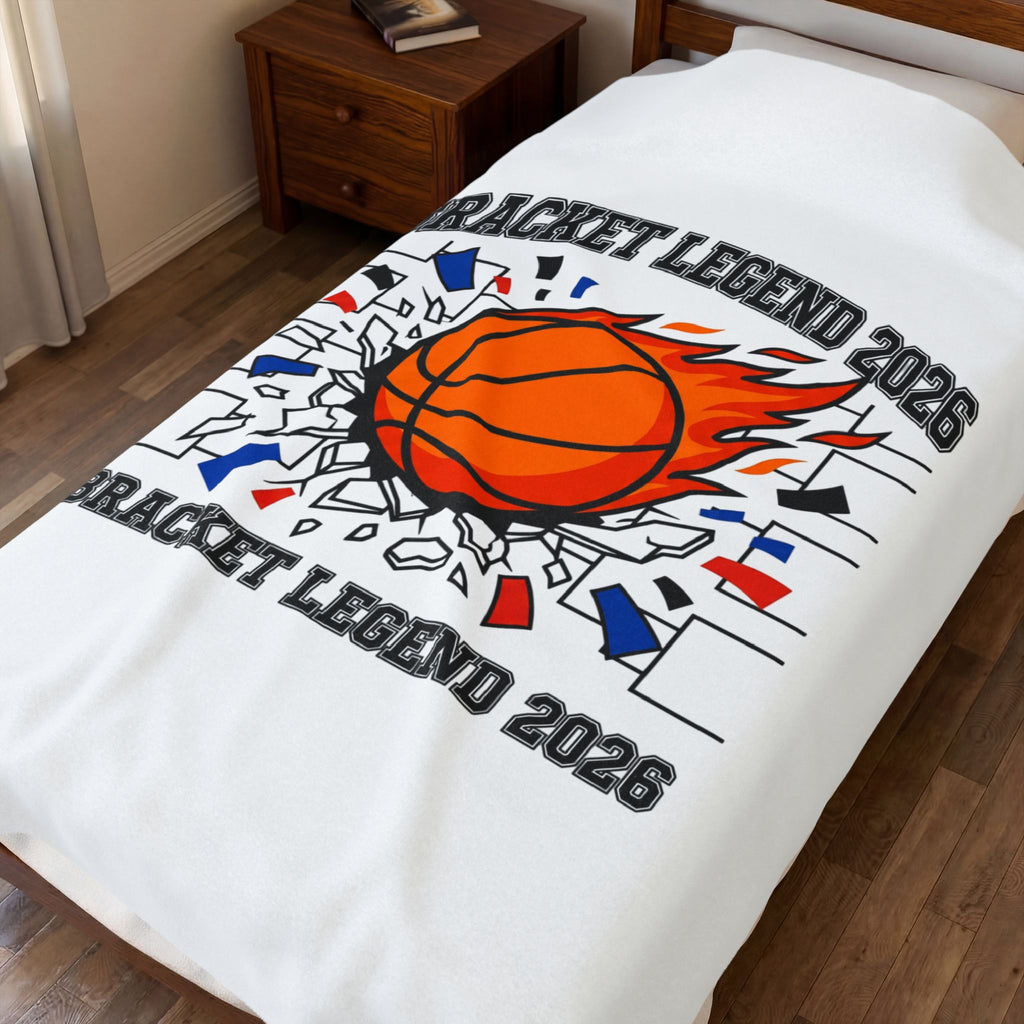 Bracket Legend 2026 Velveteen Blanket | College Tournament, Basketball Hoops