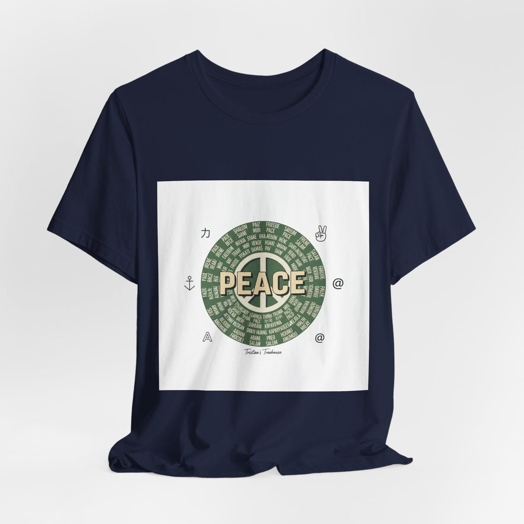 Handwritten Peace Doodle Tee | sketch aesthetic, handwritten message apparel