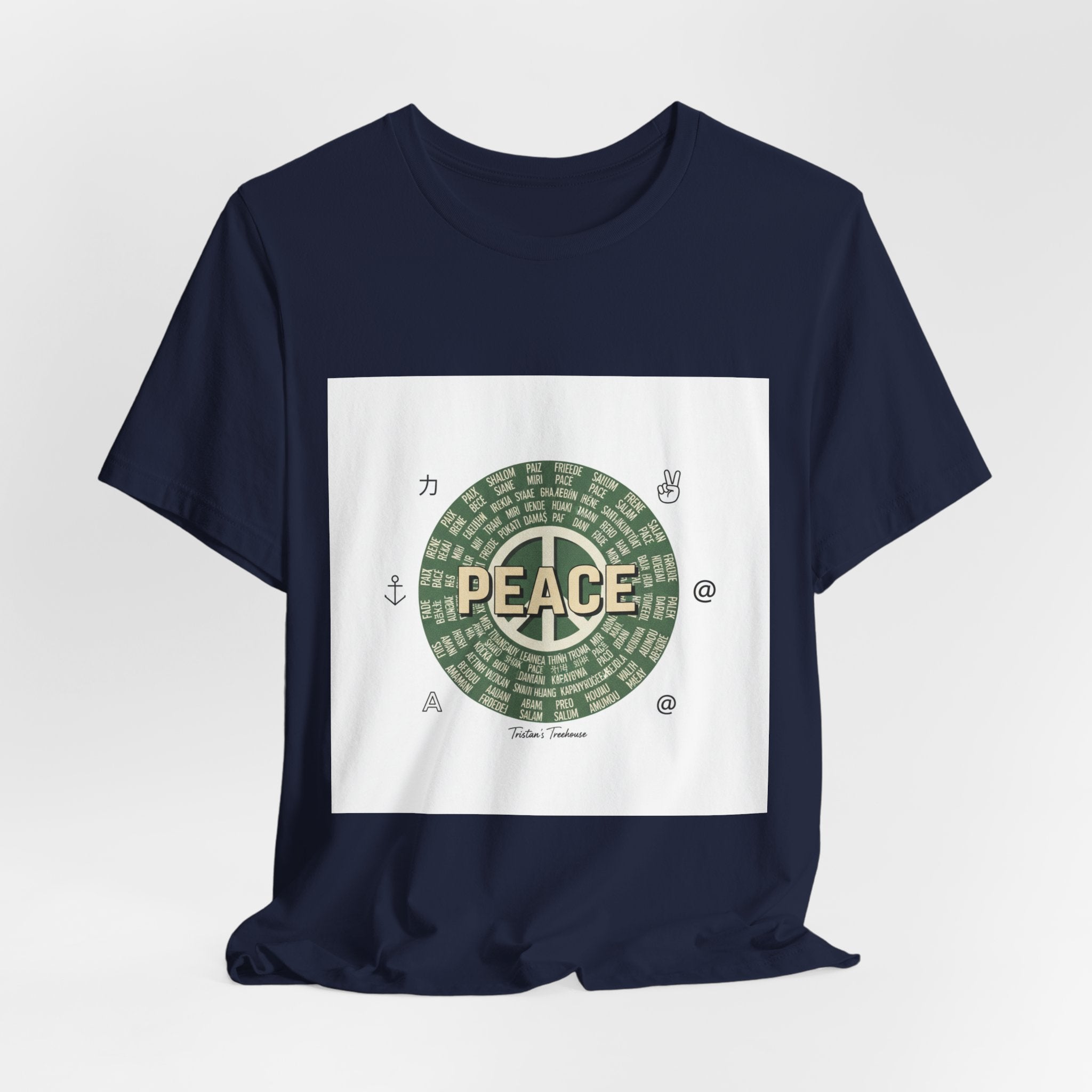 Handwritten Peace Doodle Tee | sketch aesthetic, handwritten message apparel