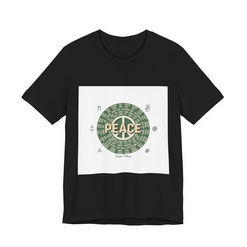 Handwritten Peace Doodle Tee | sketch aesthetic, handwritten message apparel