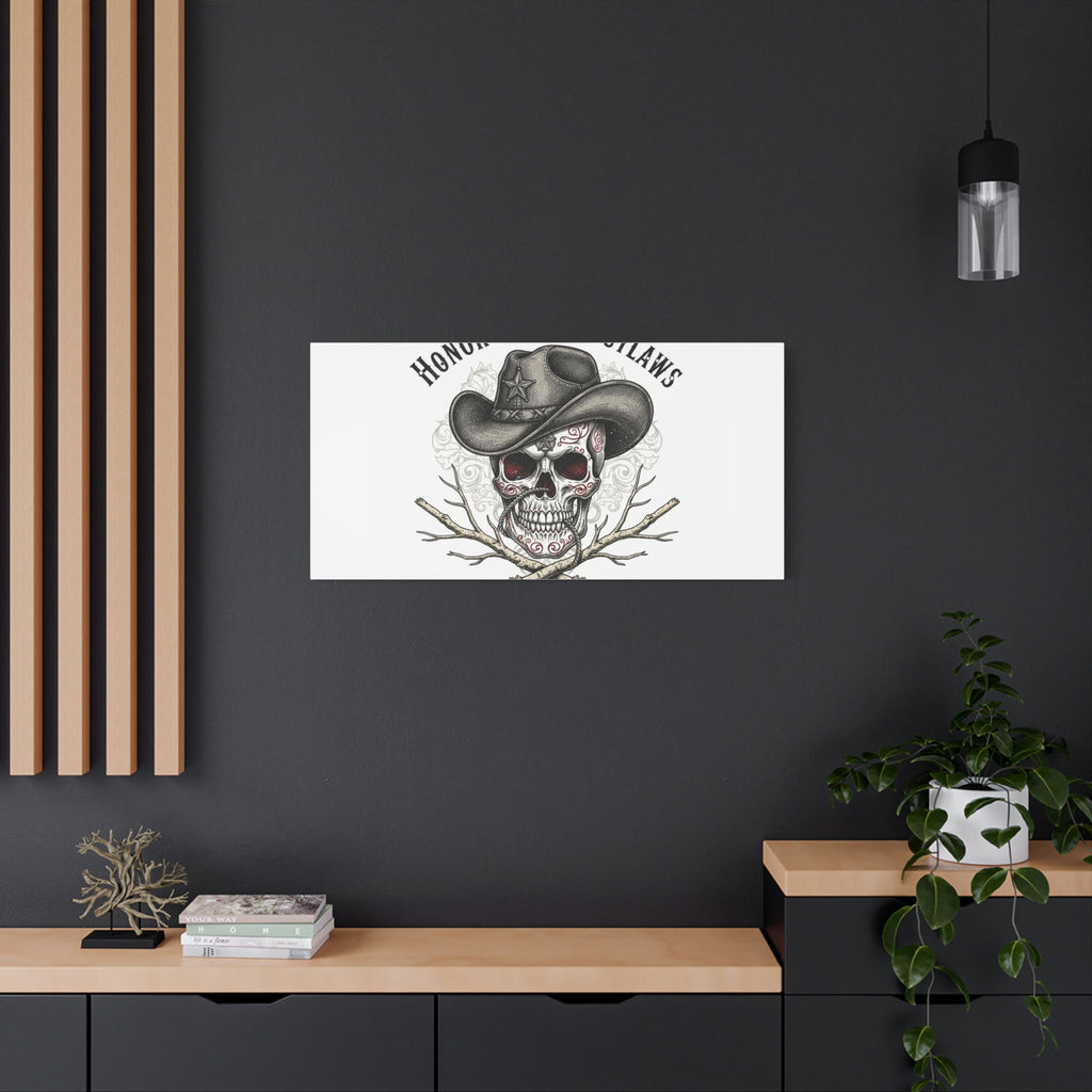 Honor Among Outlaws Canvas | Western Skull Art, Gothic Americana Desert Noir