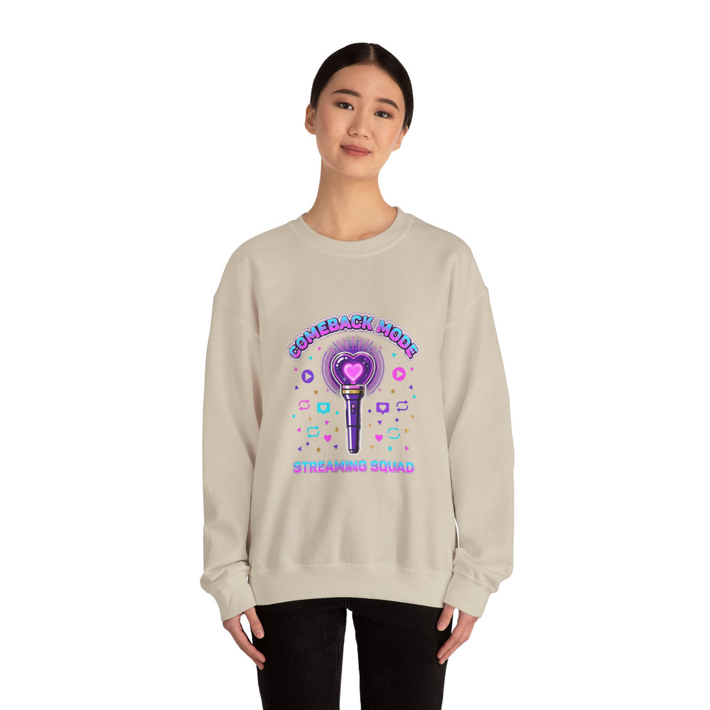 Comeback Mode Streaming Squad Crewneck, K-pop Comeback, Lightstick Fan Chant