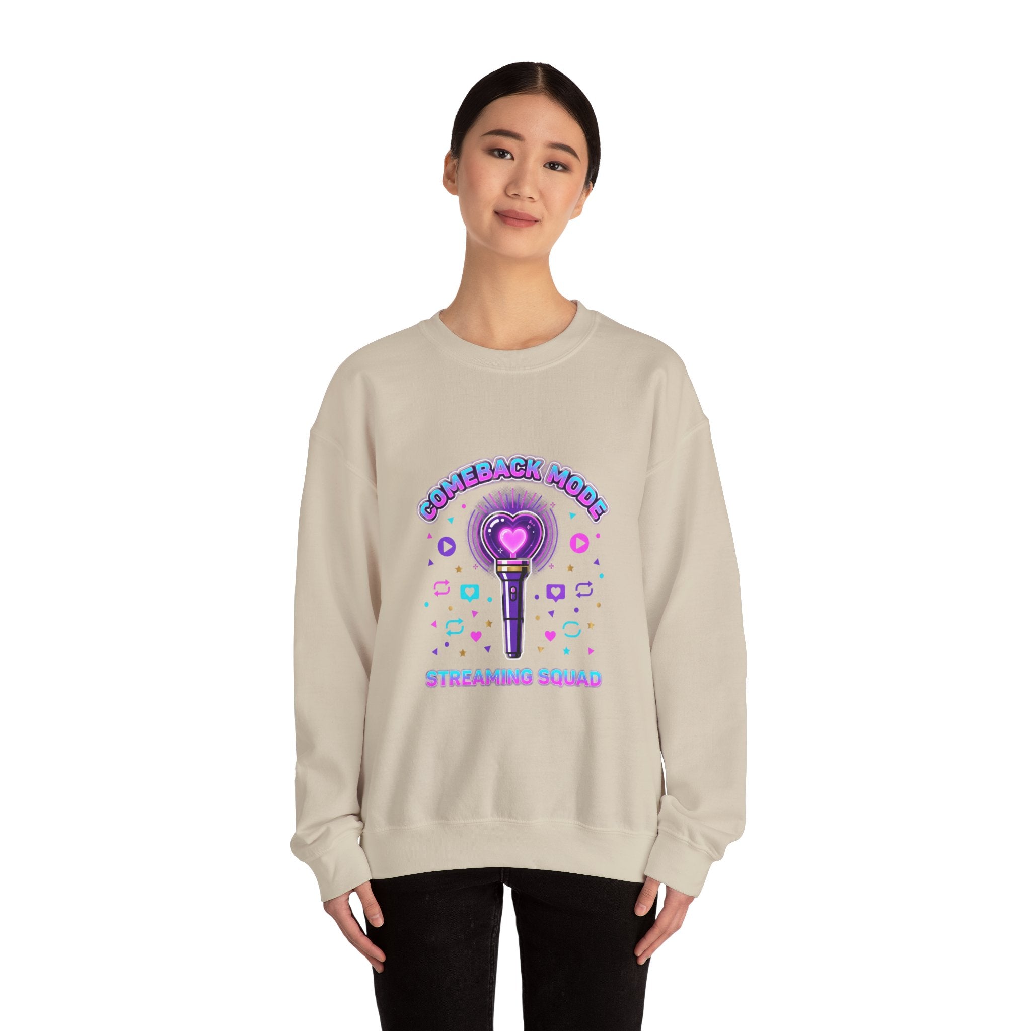Comeback Mode Streaming Squad Crewneck, K-pop Comeback, Lightstick Fan Chant