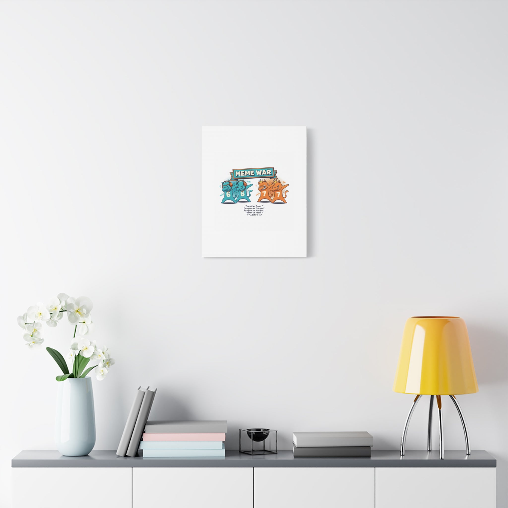Meme War: Six vs. Seven Canvas Wall Art