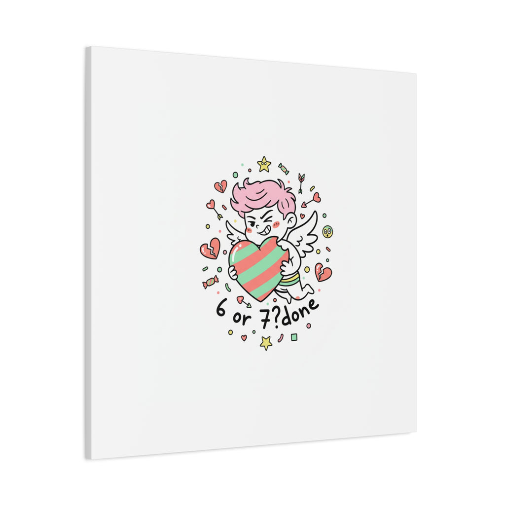 Weird Cupid heart illustration Canvas | Weird Valentine, quirky chaotic love
