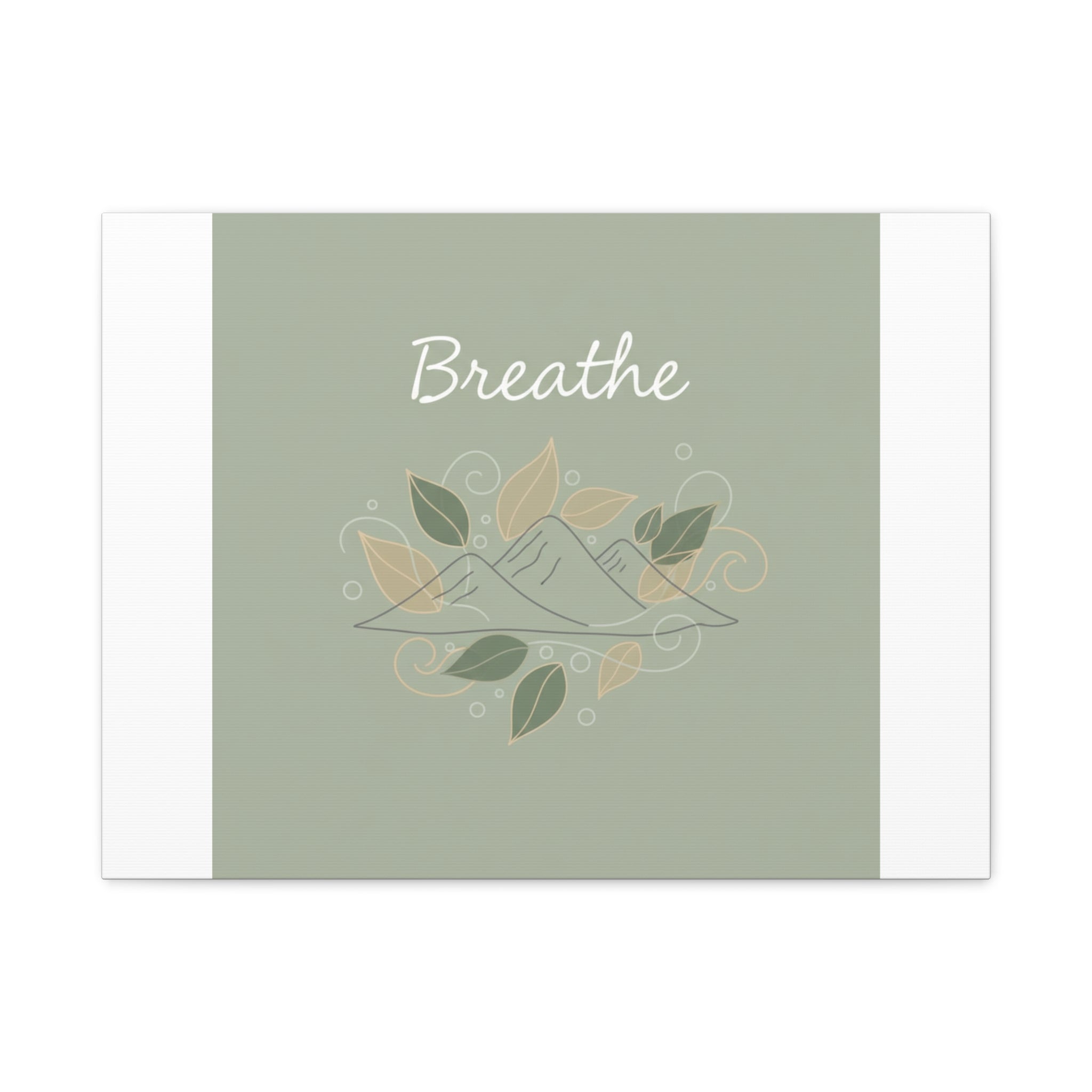 Breathe Mountain Line Canvas | Nature Symbols, Minimal Forest Wall Art