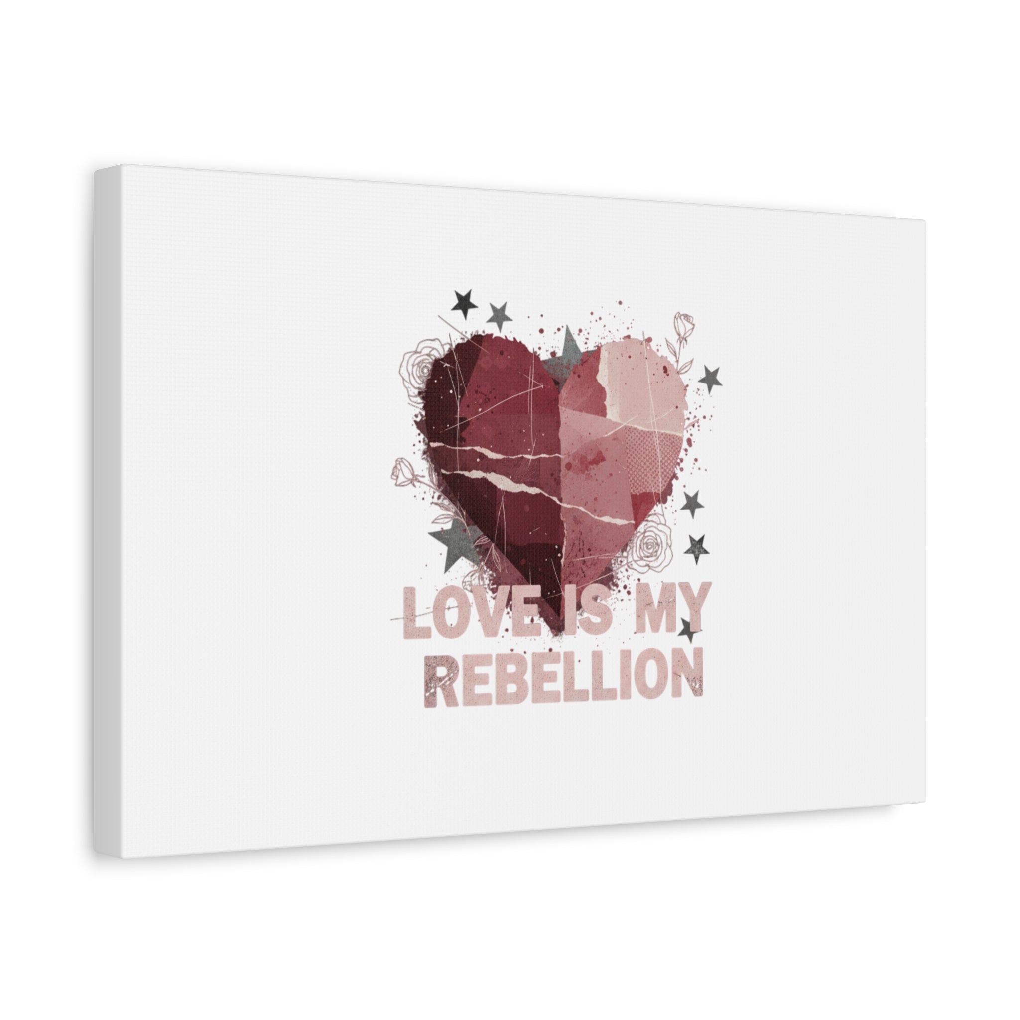 Love Is My Rebellion Canvas | Soft Grunge Hearts, Distressed Valentine Collage