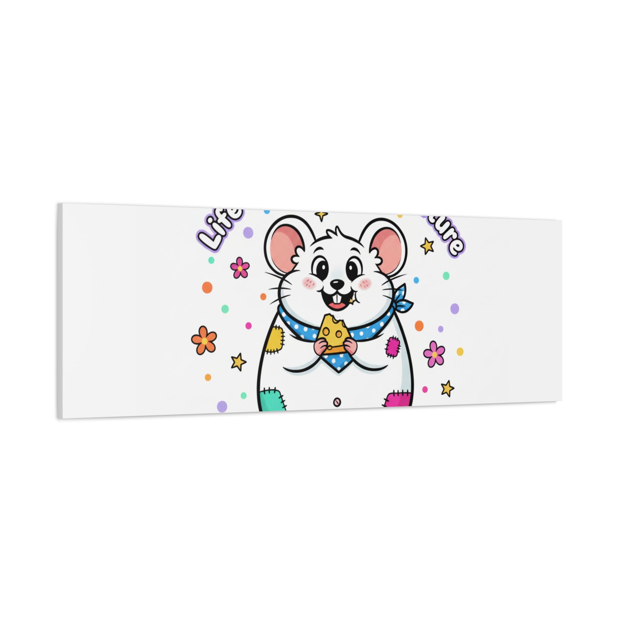 Life's a Cheese Adventure Canvas | Rodent-Core rat art print