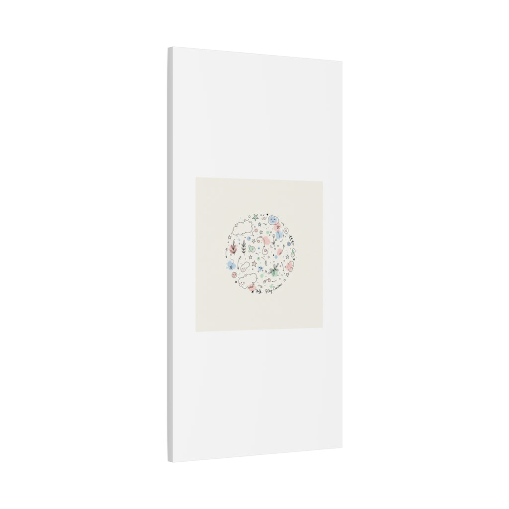 Doodle Circle Line Drawing Matte Canvas, Hand-Drawn Sketch Art