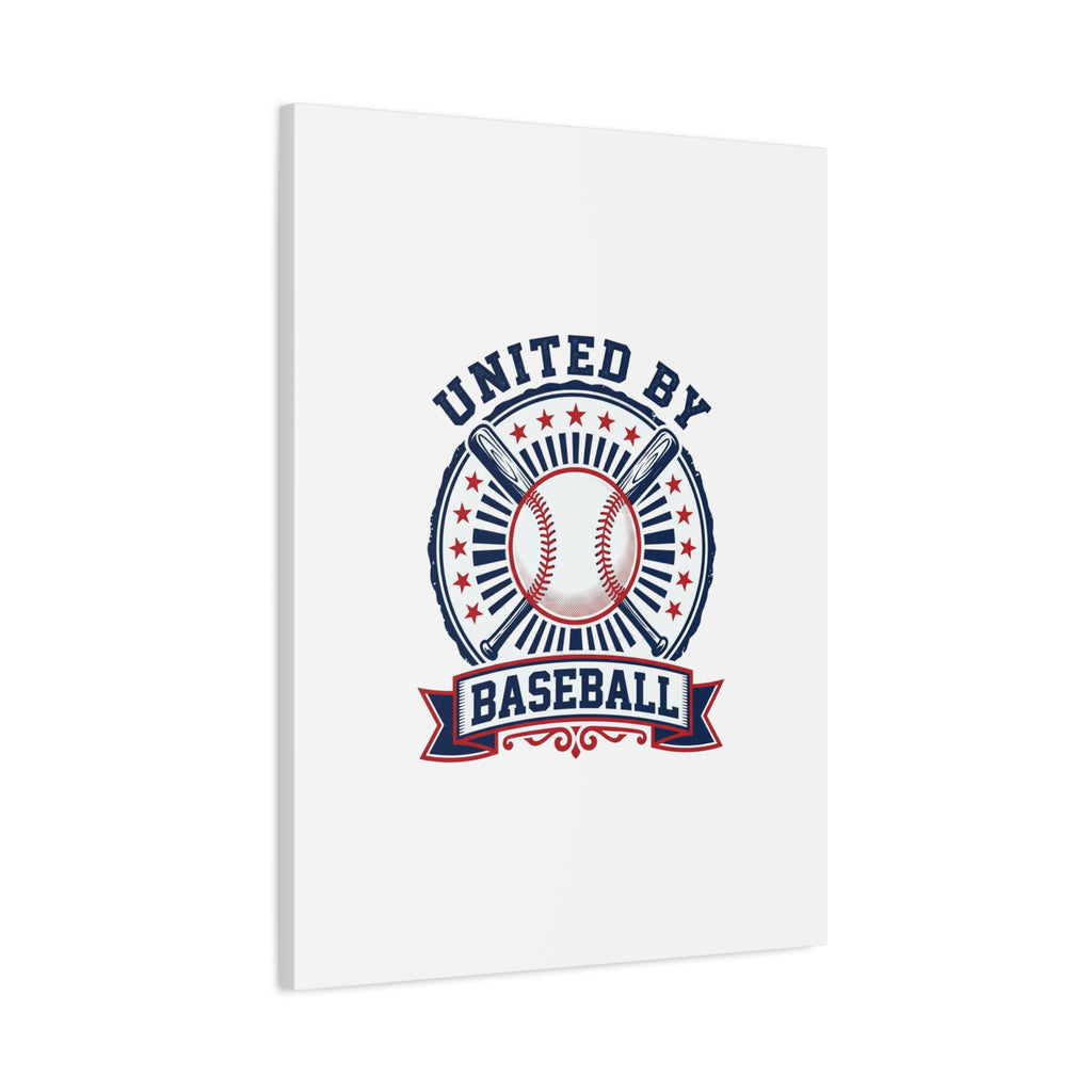 United by Baseball Canvas | Patriotic Baseball Graphic, Red White Blue Wall Art
