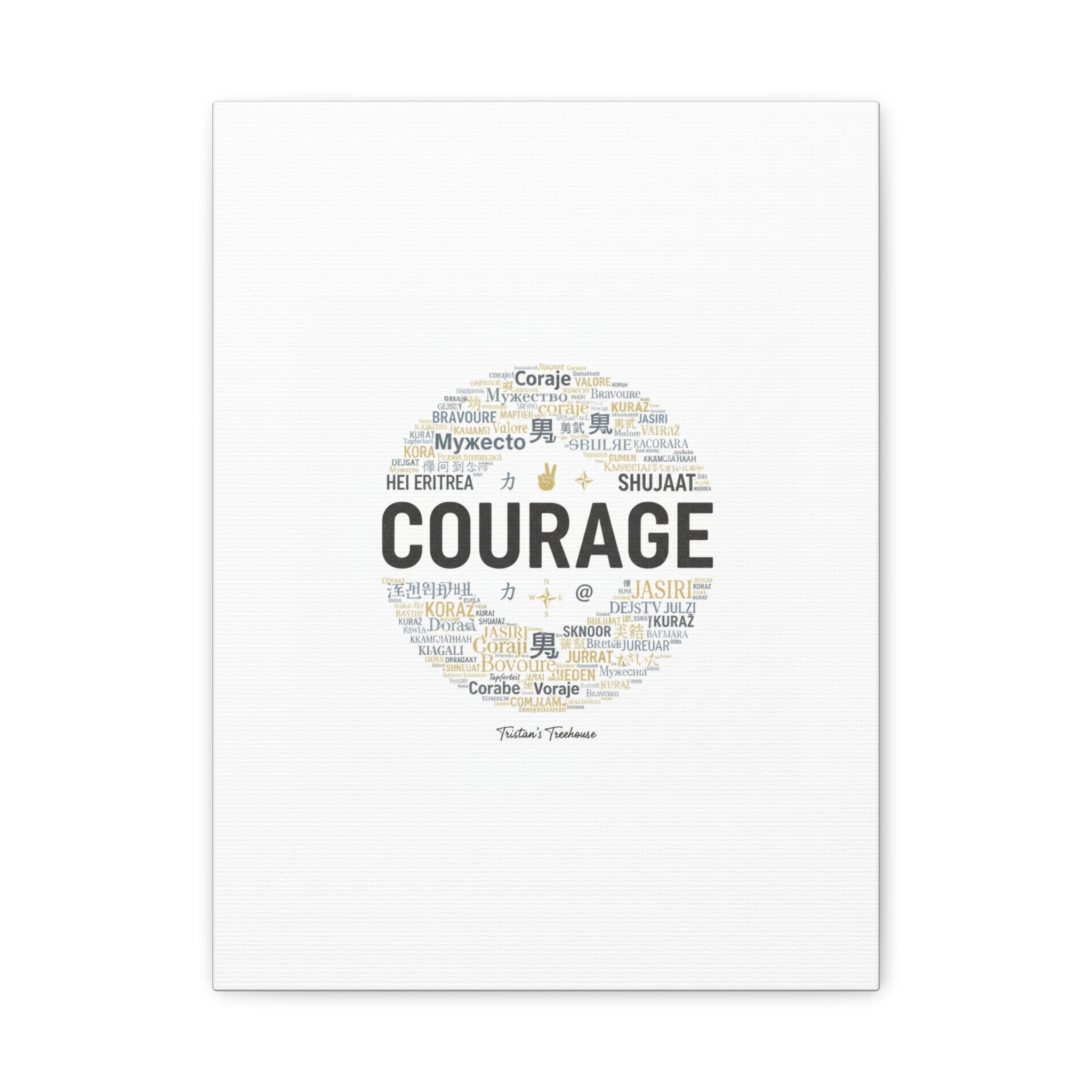 Courage Word Cloud Canvas | Fresh-Start Minimalism art print