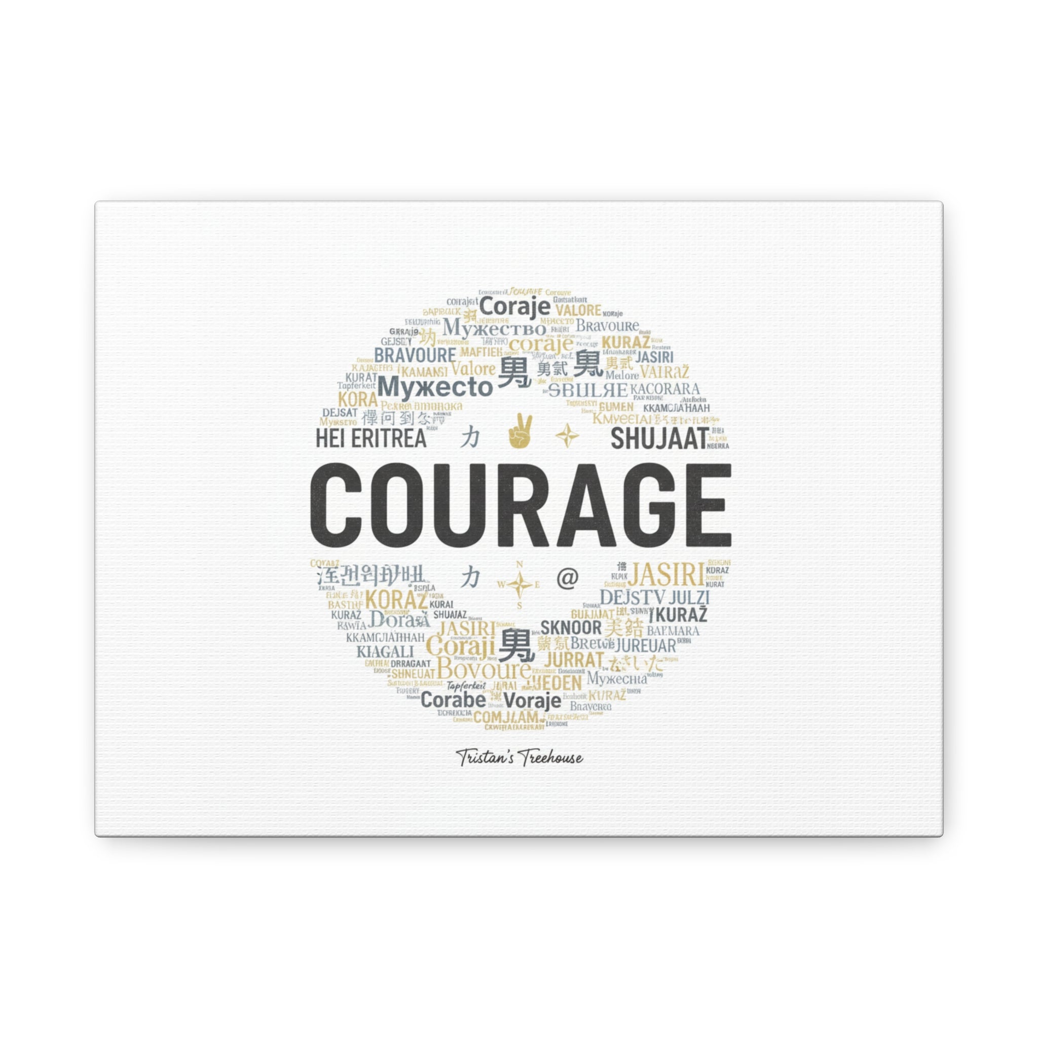 Courage Word Cloud Canvas | Fresh-Start Minimalism art print
