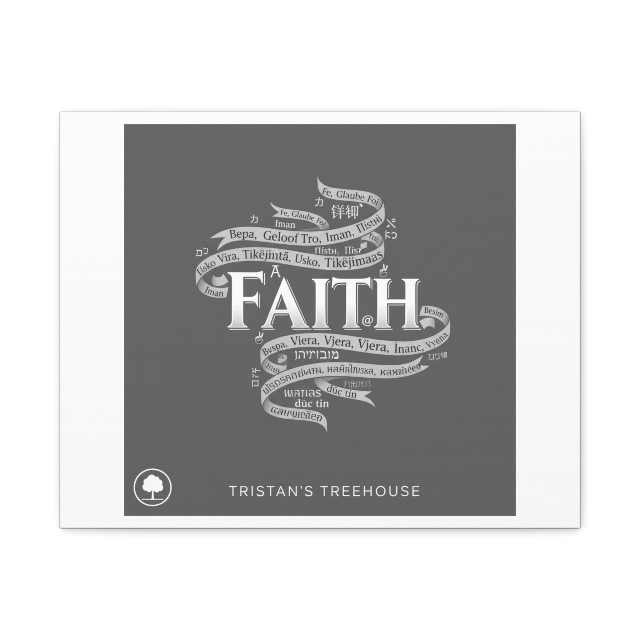 handwritten faith ribbon Canvas | sketch aesthetic, doodle design