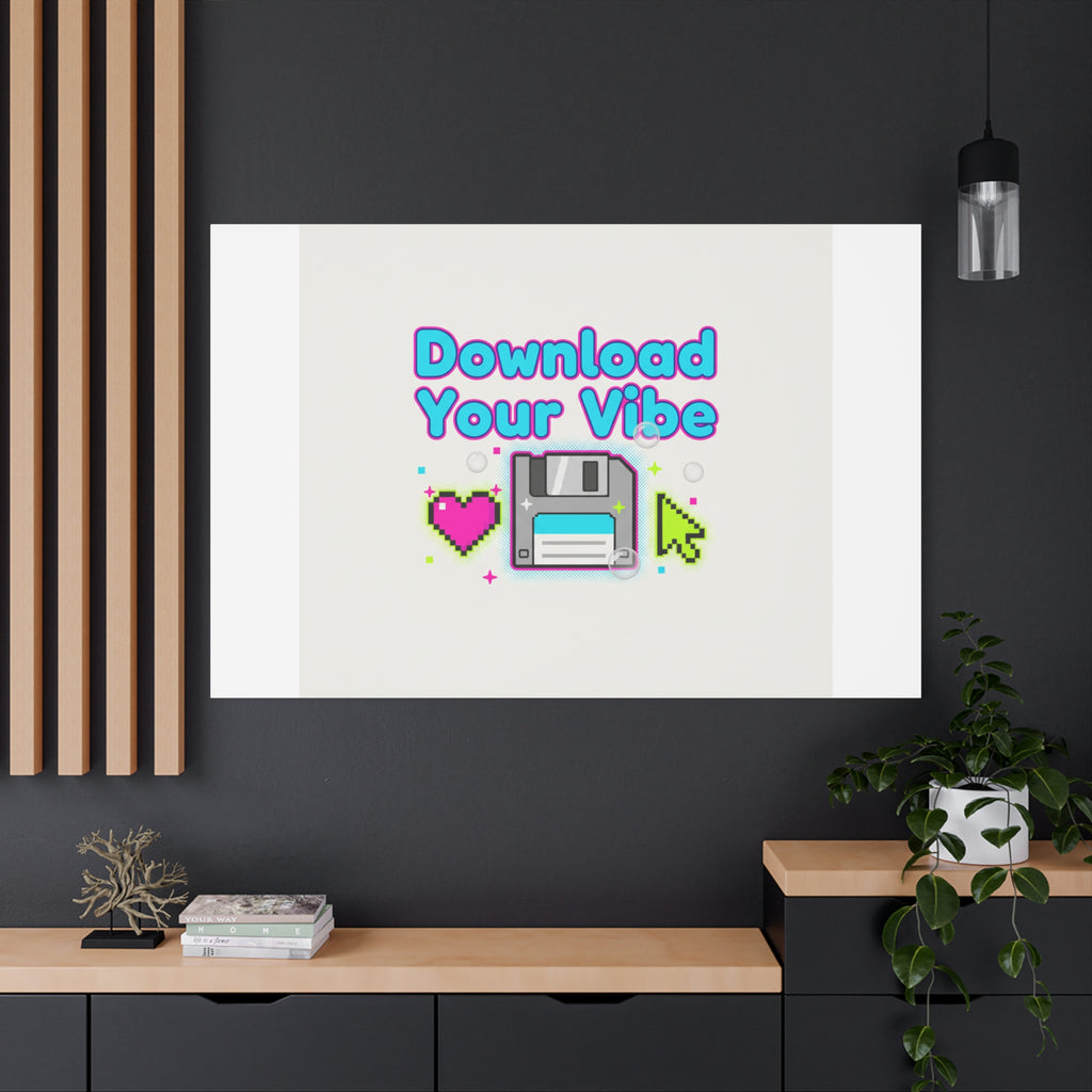 Download Your Vibe Canvas | Y2K Retro Tech, Pixel Floppy Disk Poster