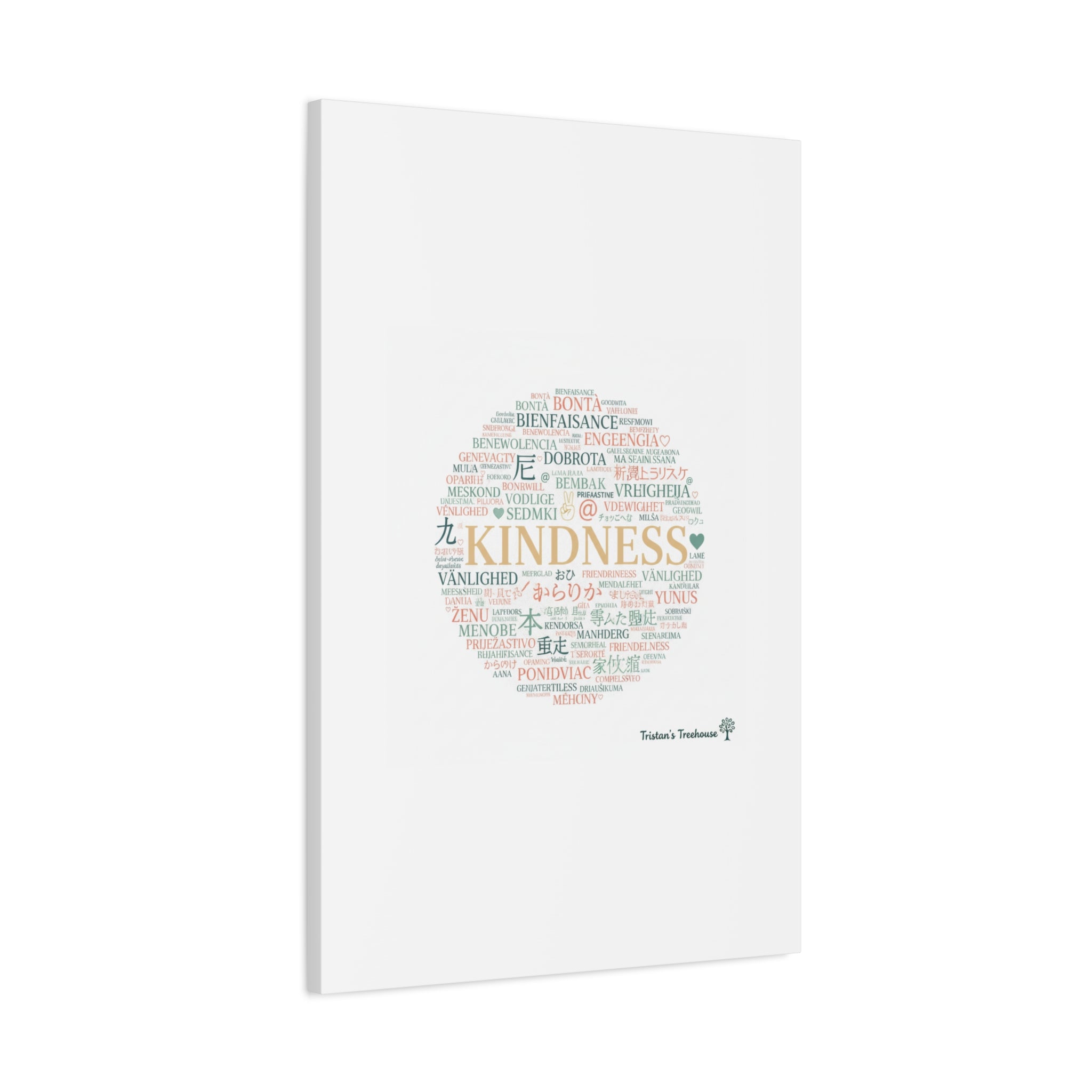 Kindness Word Cloud Canvas | Fresh Start Minimalist Wall Art