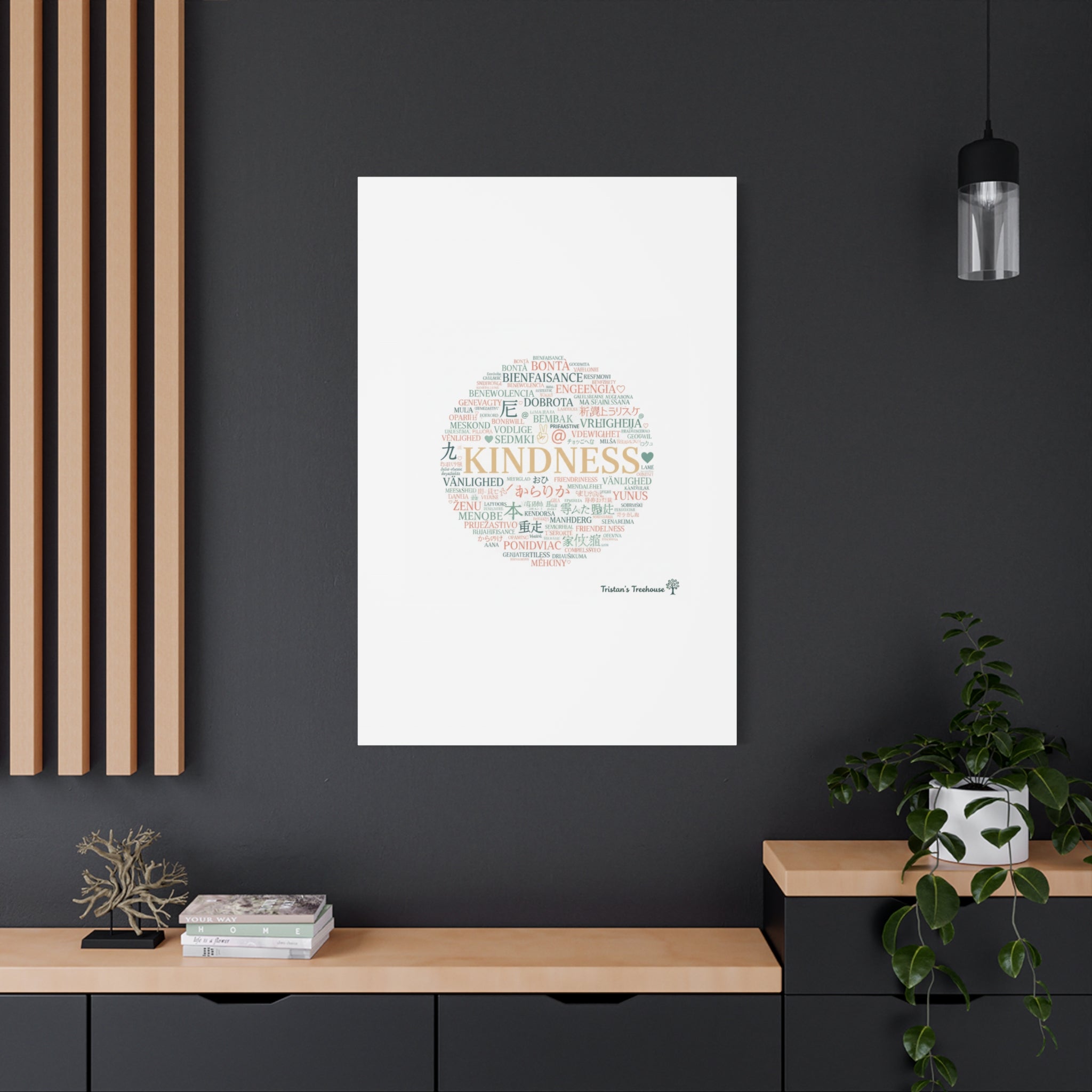 Kindness Word Cloud Canvas | Fresh Start Minimalist Wall Art