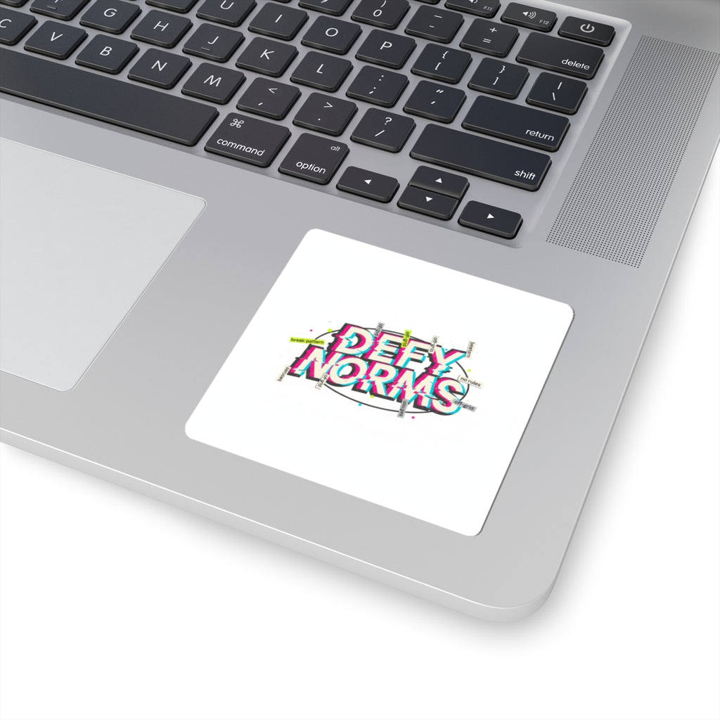 Defy Norms Sticker | Anti-Aesthetic, Glitch Font, Chaotic Design