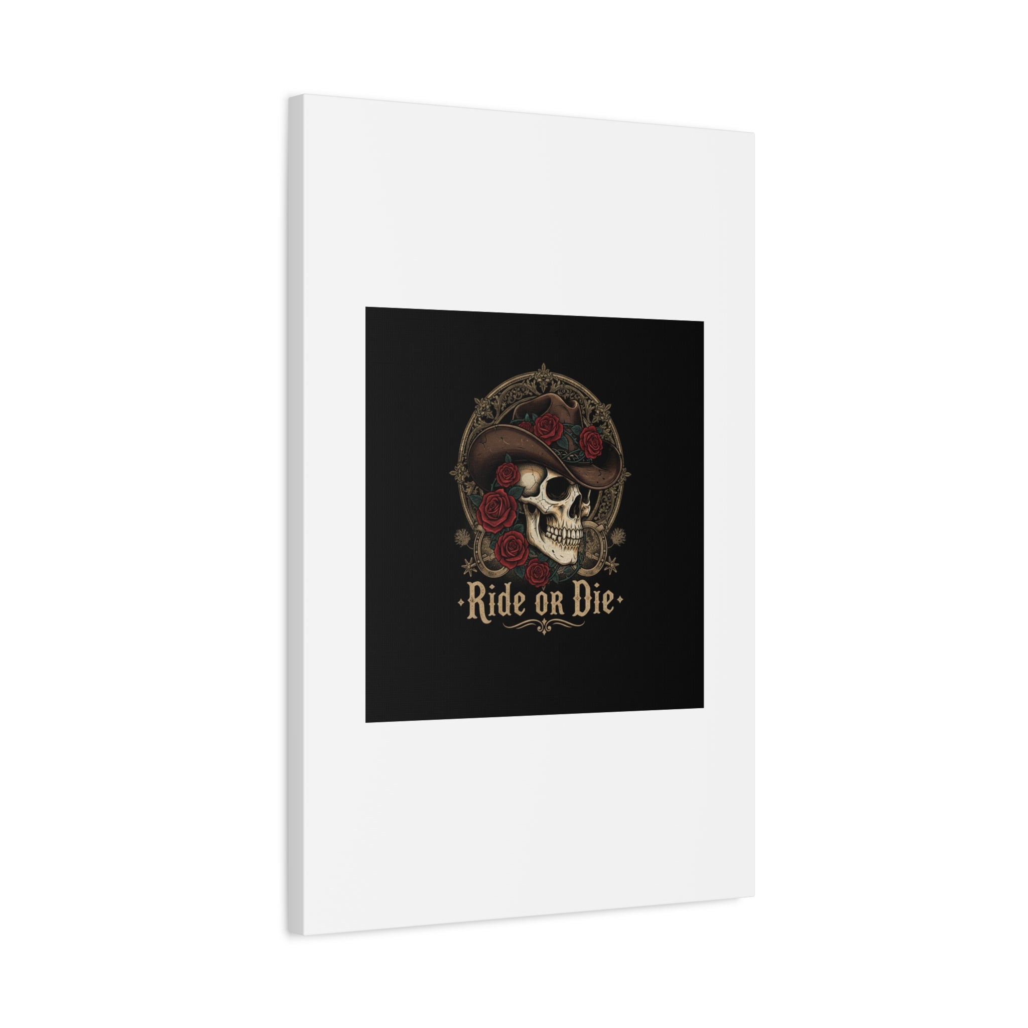 Ride or Die Skull Canvas | Western Skull Art, Gothic Americana