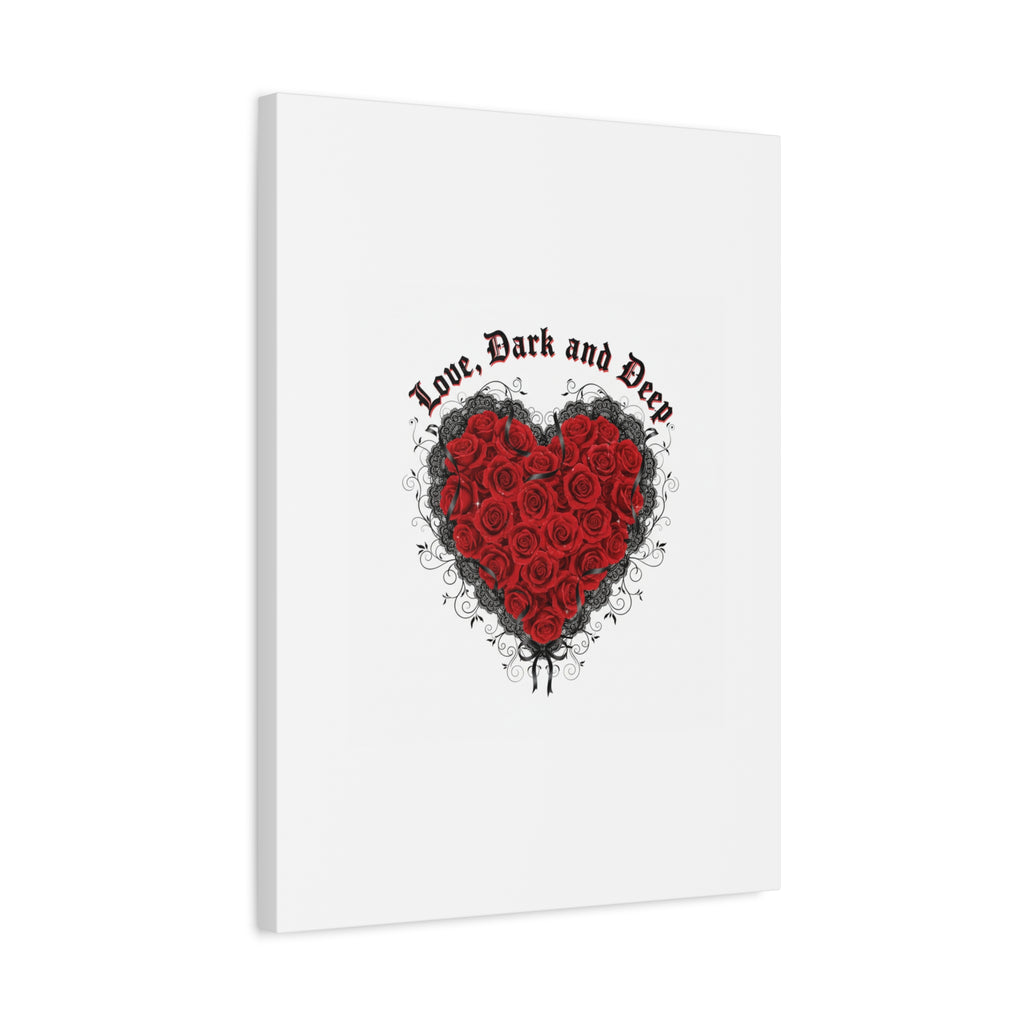 Love Dark and Deep Heart Canvas, Nu Romantic Gothic Romance, 80s Nostalgia