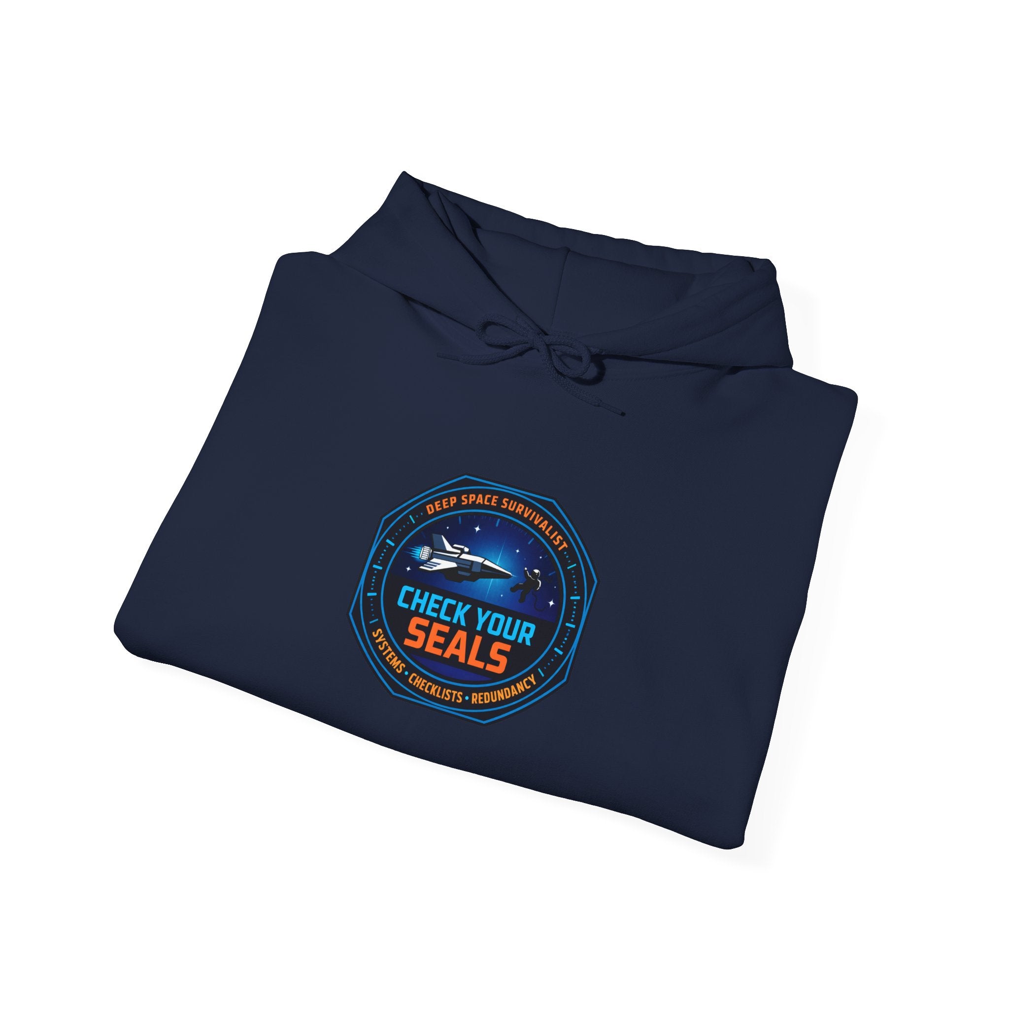 Check Your Seals mission patch Hoodie | hard sci‑fi, space survival, exploration